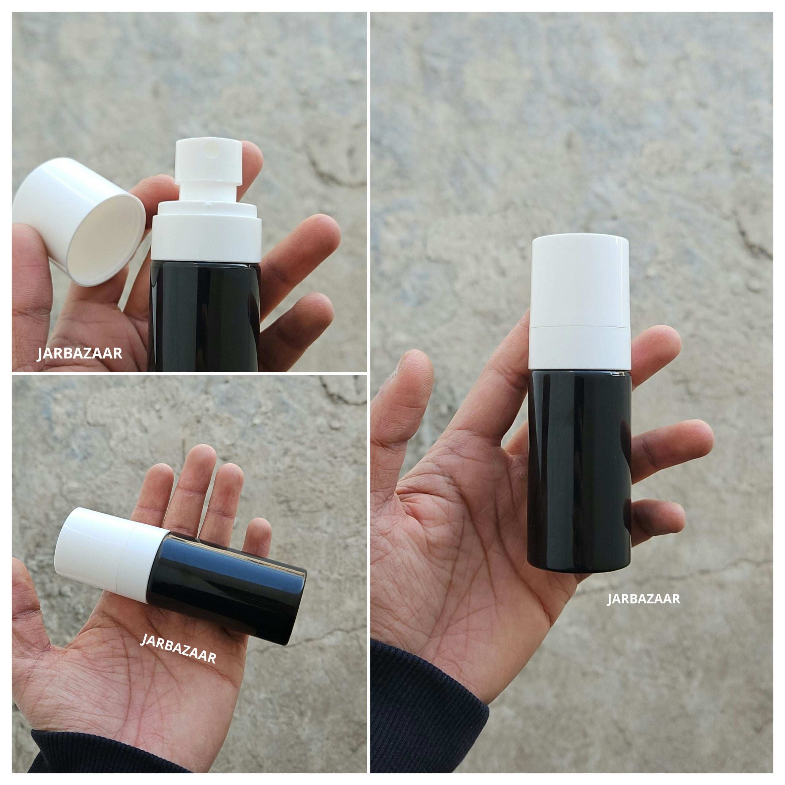 60 ML Black Pet Bottle (With Opaque Bold Spray Pumps)