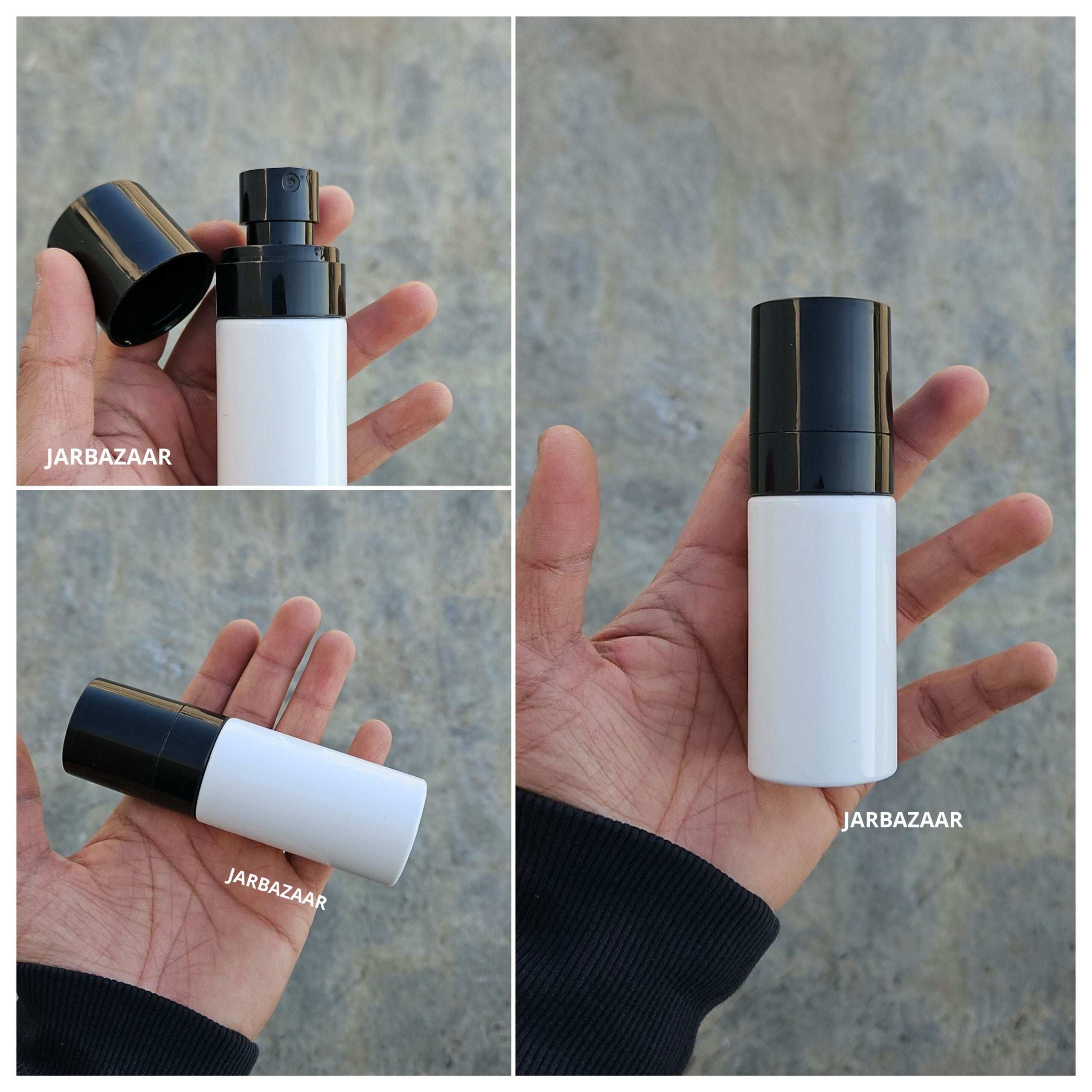 60 ML White Pet Bottle (With Opaque Bold Spray Pumps)