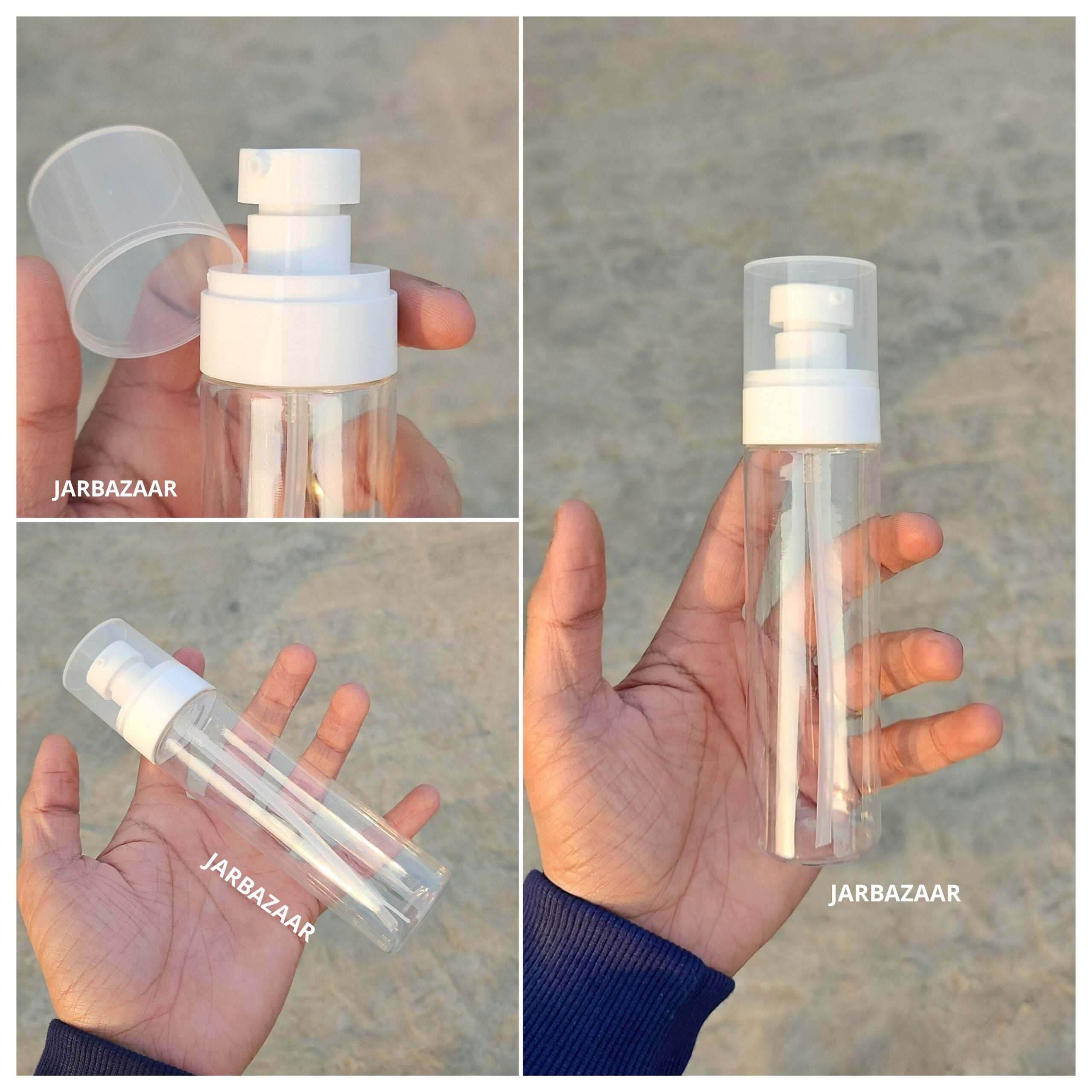 100 ML Transparent Pet Bottle (With Opaque Bold Lotion Pumps)