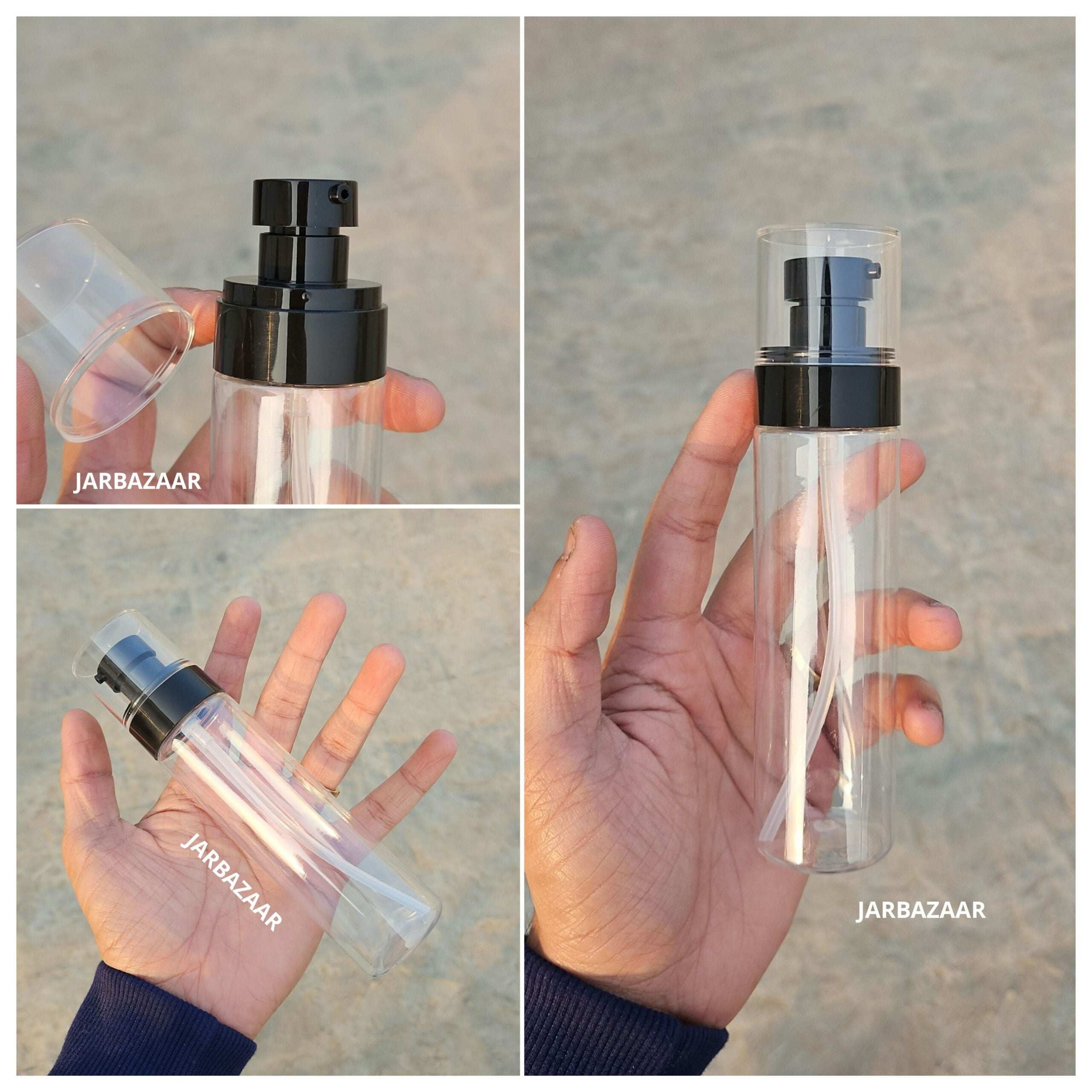 100 ML Transparent Pet Bottle (With Opaque Bold Lotion Pumps)