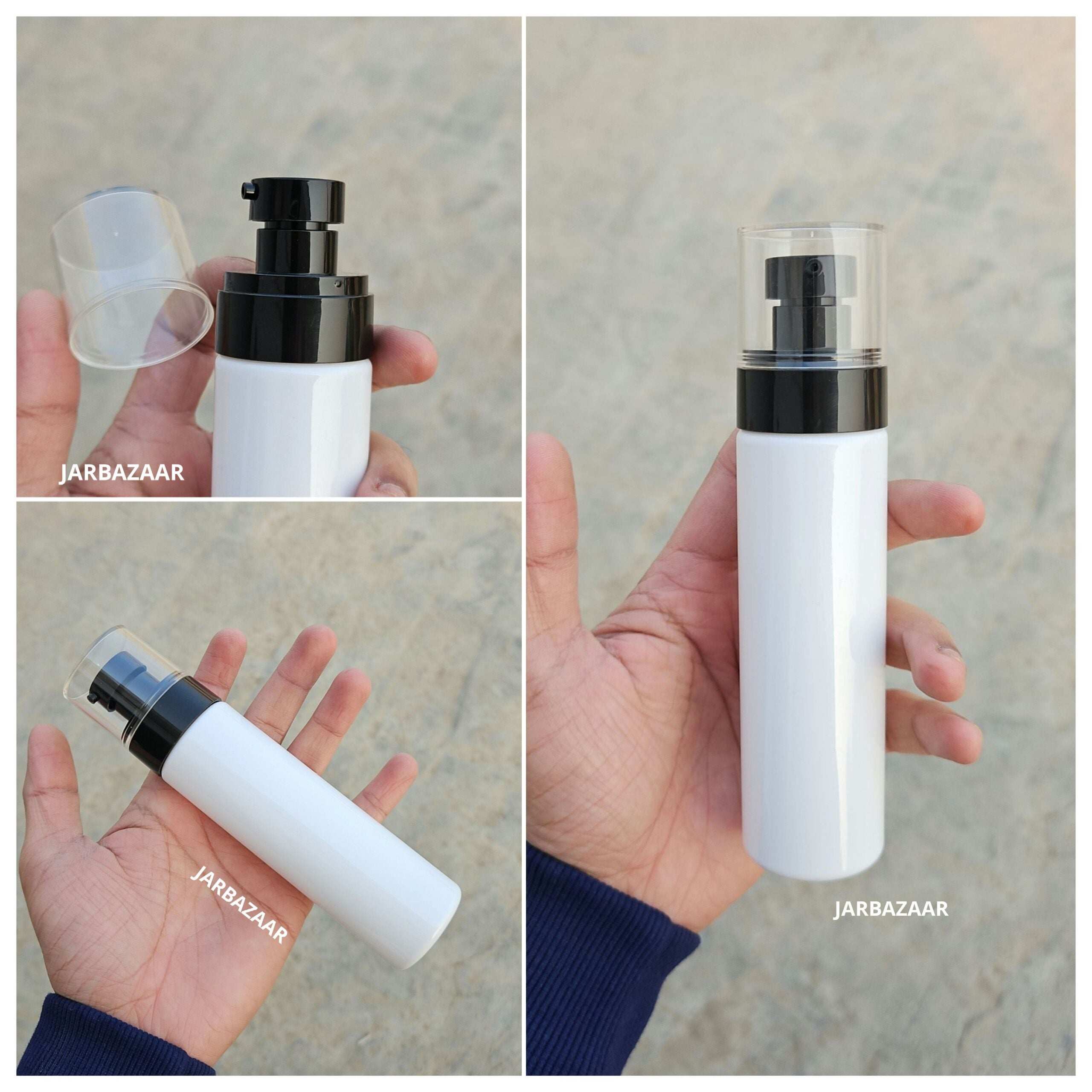 100 ML White Pet Bottle (With Opaque Bold Lotion Pumps)