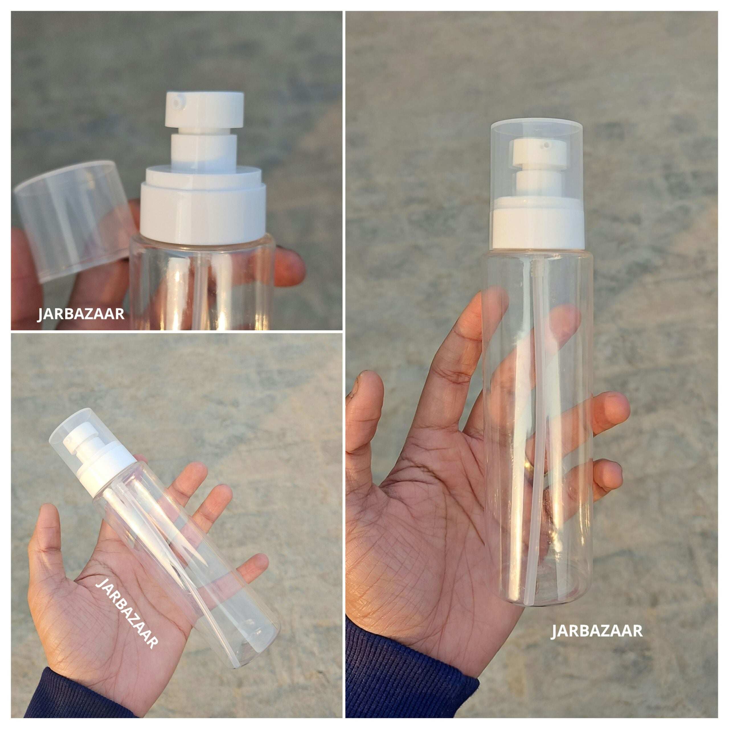 200 ML Transparent Pet Bottle (With Opaque Bold Lotion Pumps)