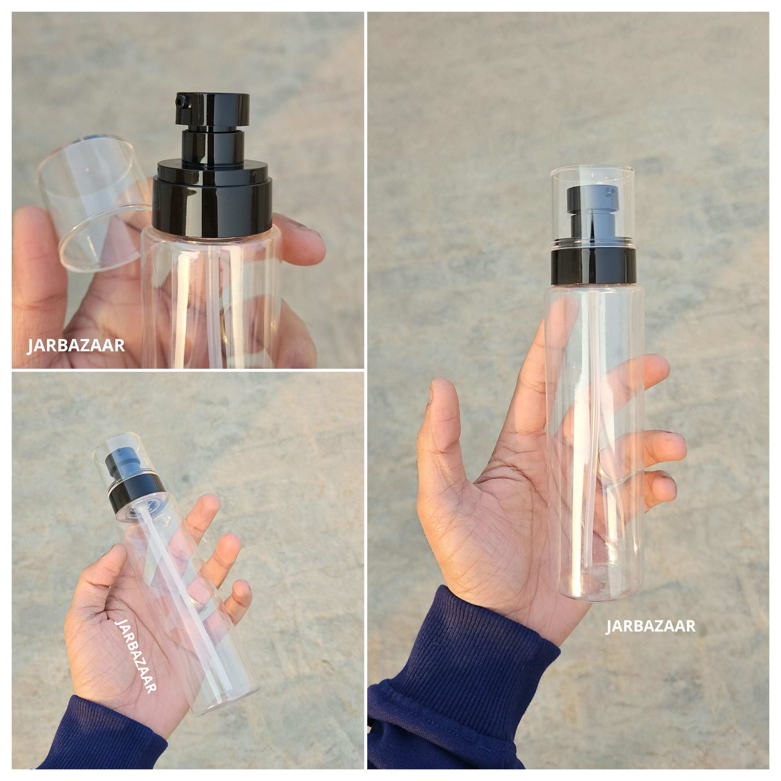200 ML Transparent Pet Bottle (With Opaque Bold Lotion Pumps)