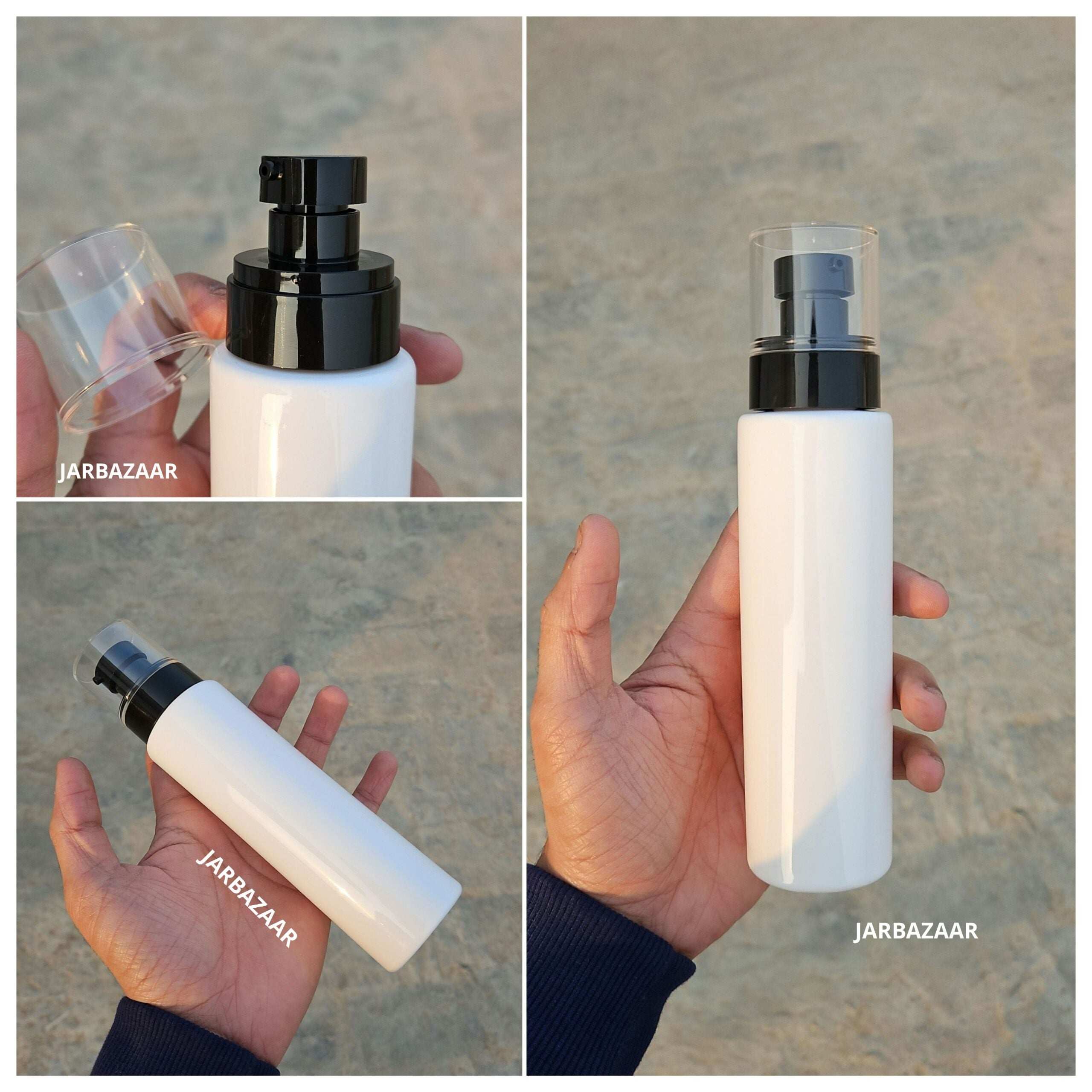 200 ML White Pet Bottle (With Opaque Bold Lotion Pumps)