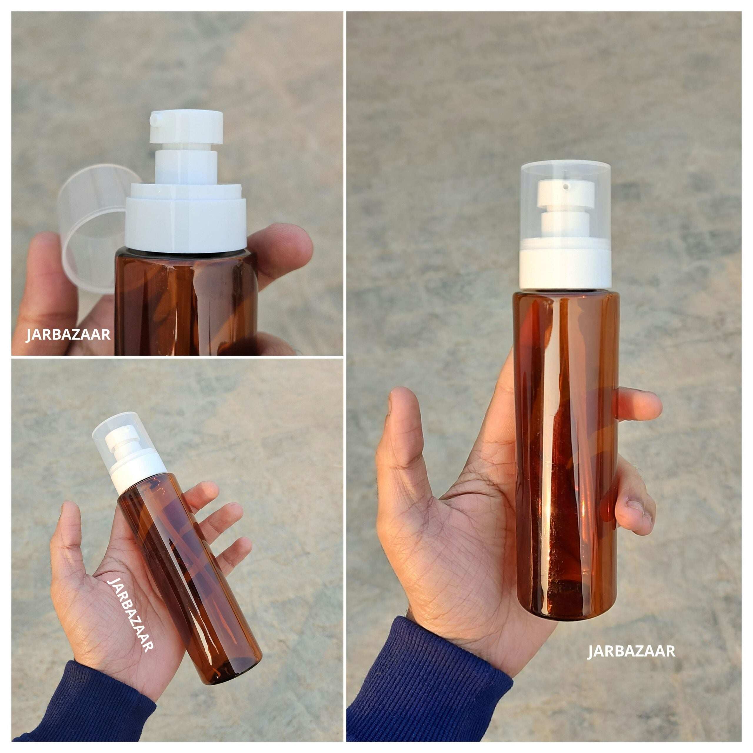 200 ML Amber Pet Bottle (With Opaque Bold Lotion Pumps)