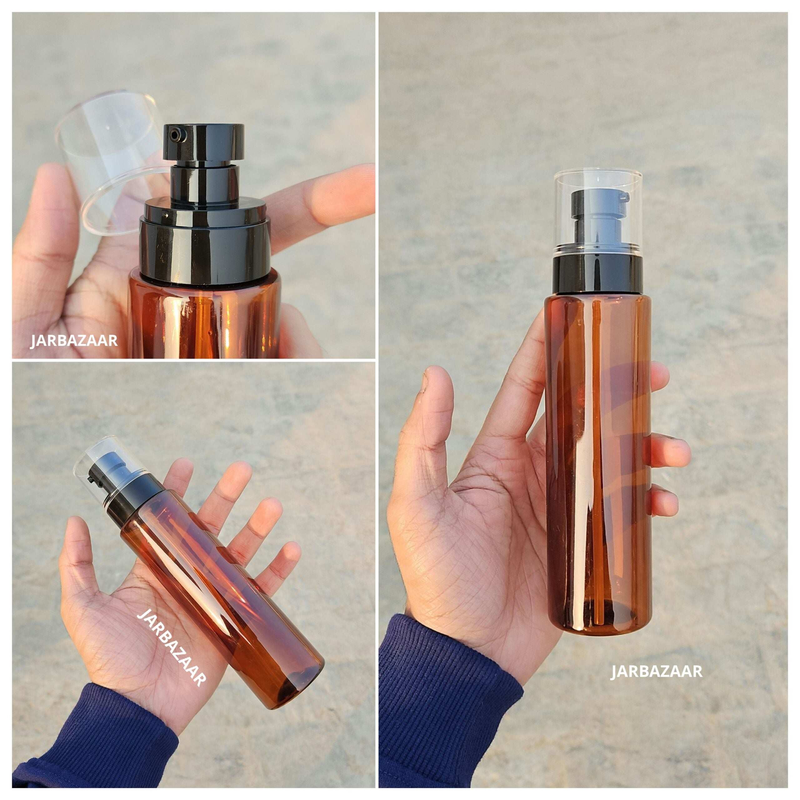 200 ML Amber Pet Bottle (With Opaque Bold Lotion Pumps)