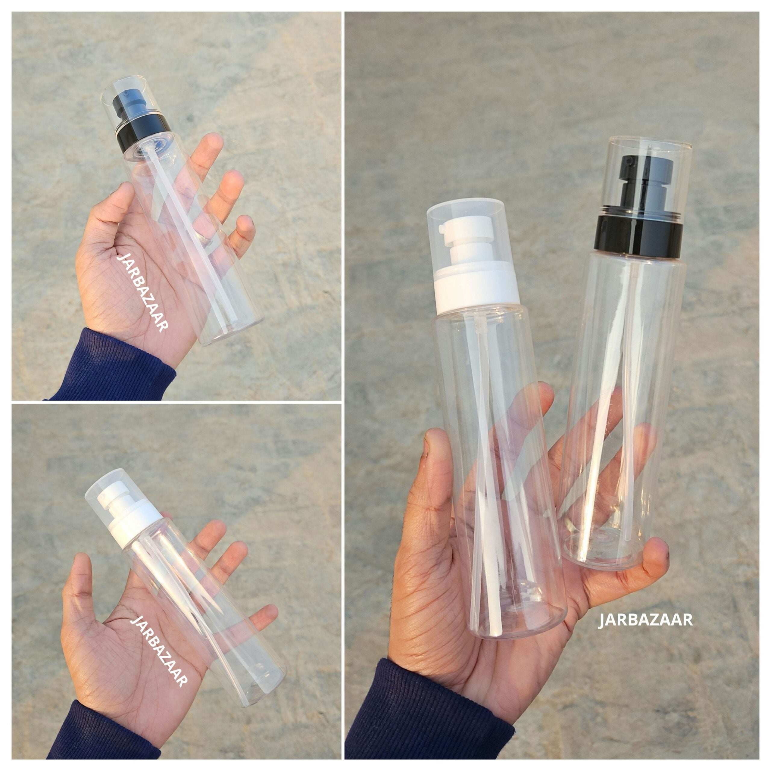 200 ML Transparent Pet Bottle (With Opaque Bold Lotion Pumps)