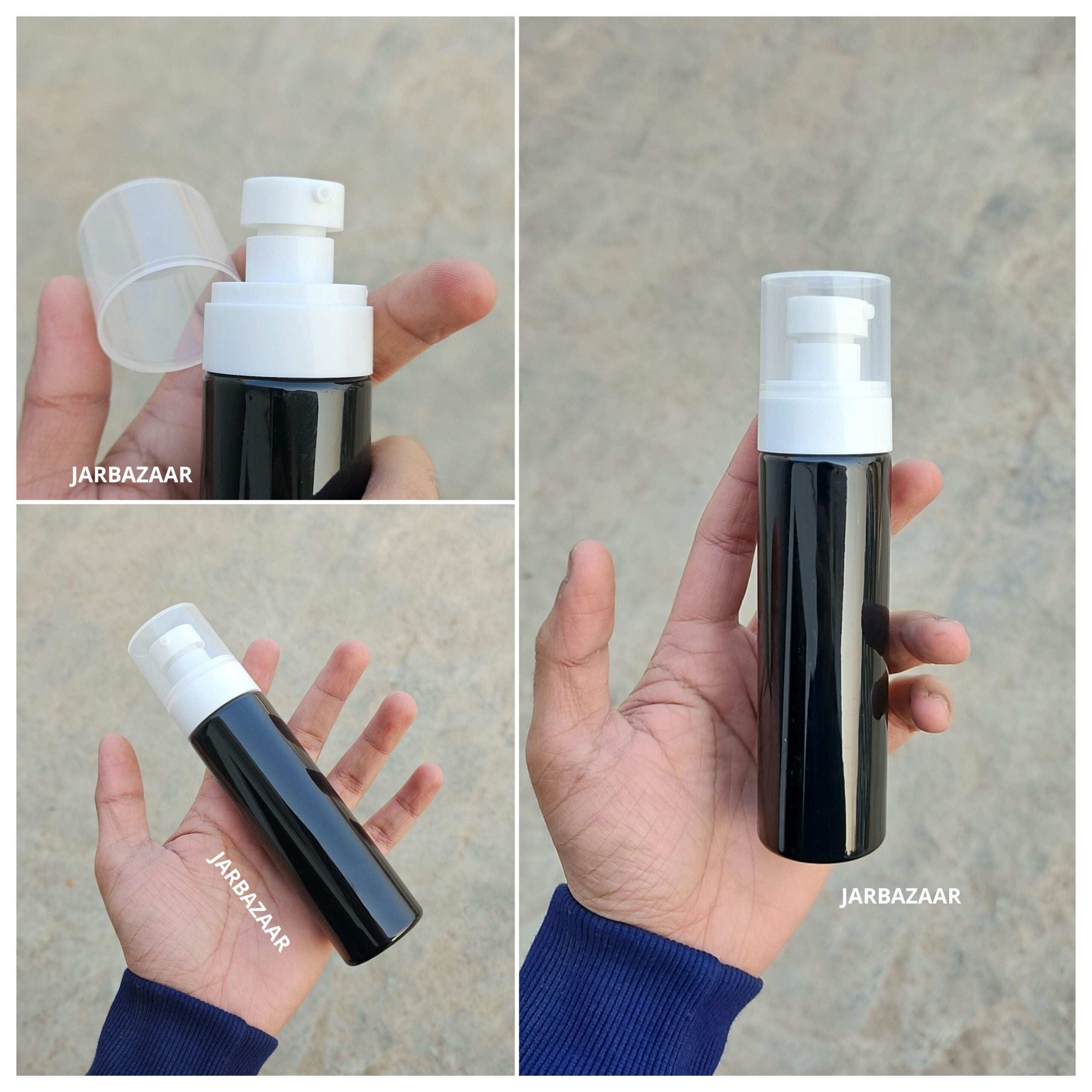 100 ML Black Pet Bottle (With Opaque Bold Lotion Pumps)