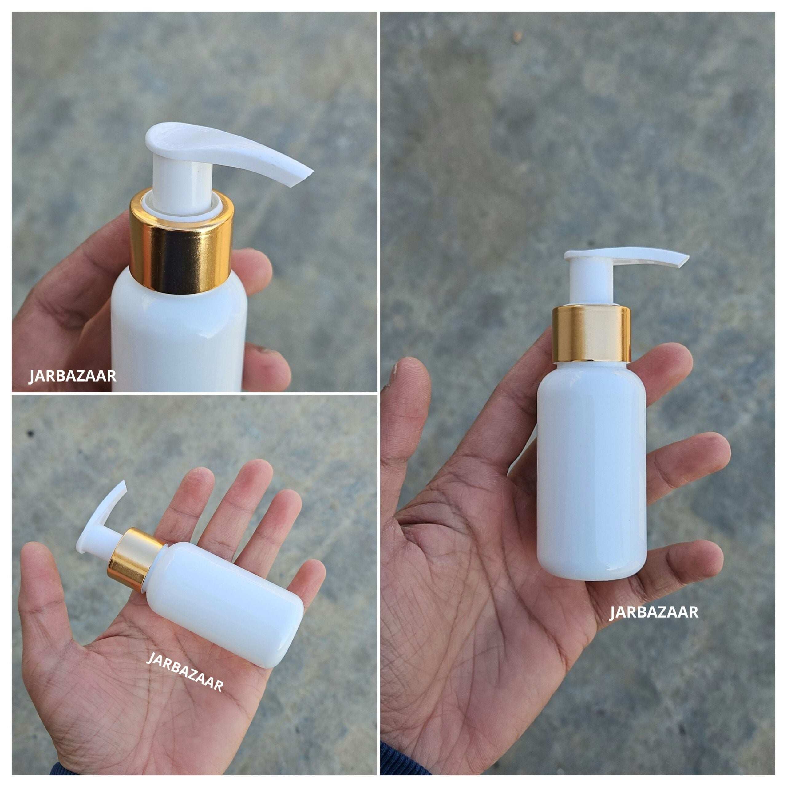 50 ML White Boston Dispenser Bottle (Golden Black/Golden White)