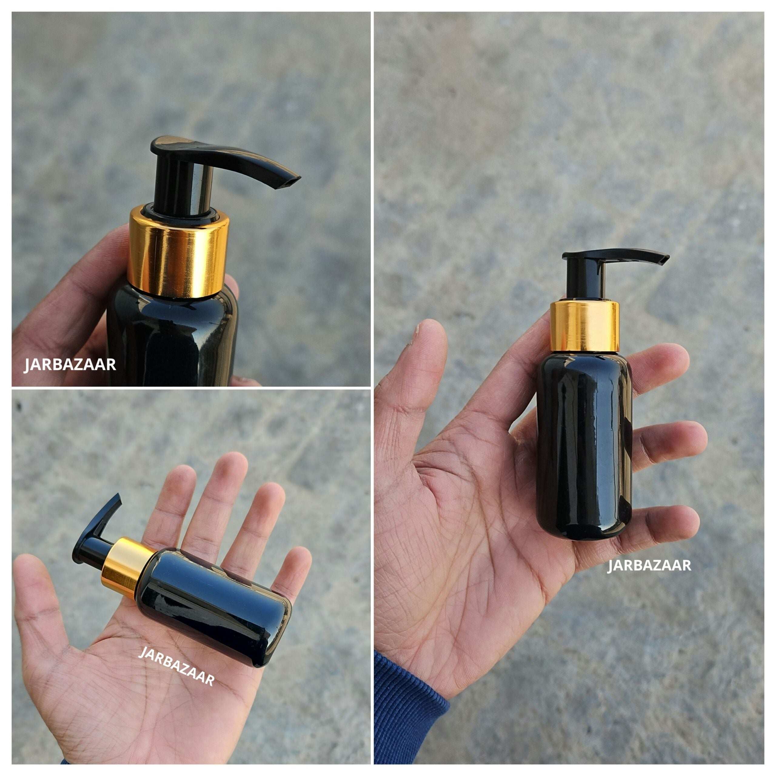 50 ML Black Dispenser Boston Bottle (Golden Black/Golden White)