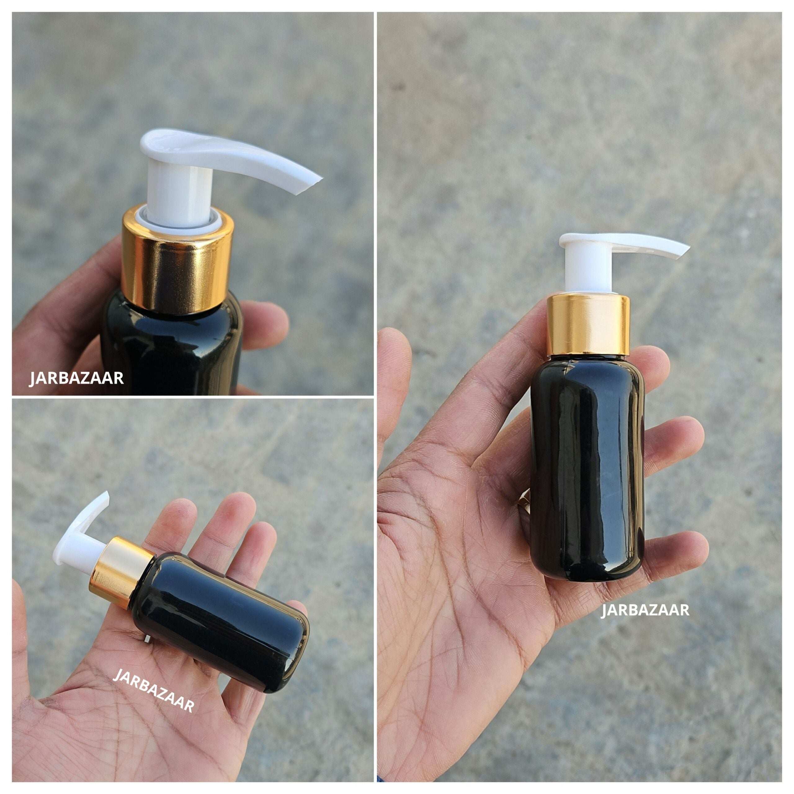50 ML Black Dispenser Boston Bottle (Golden Black/Golden White)