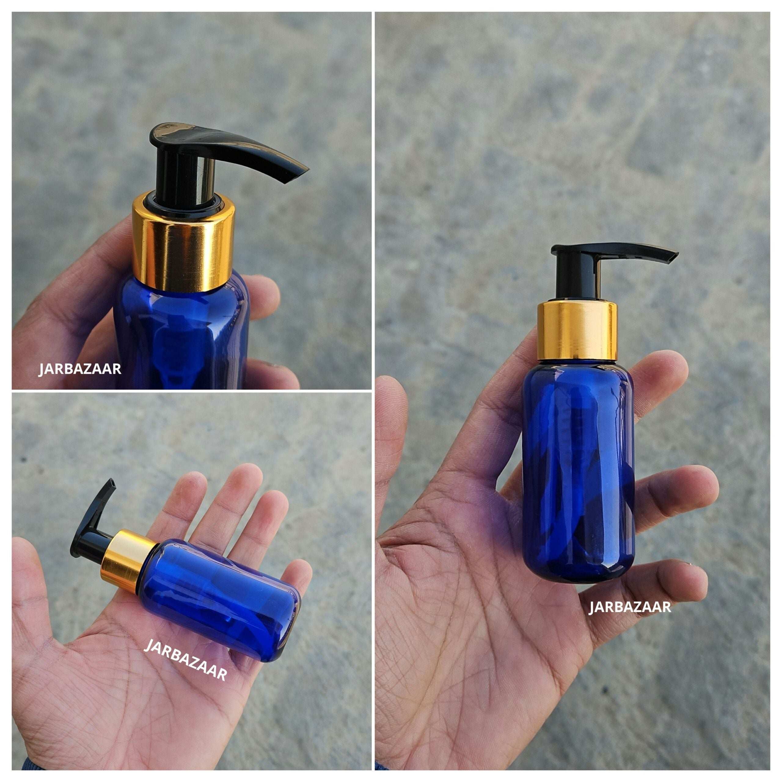 50 ML Blue Boston Dispenser Bottle (Golden Black/Golden White)