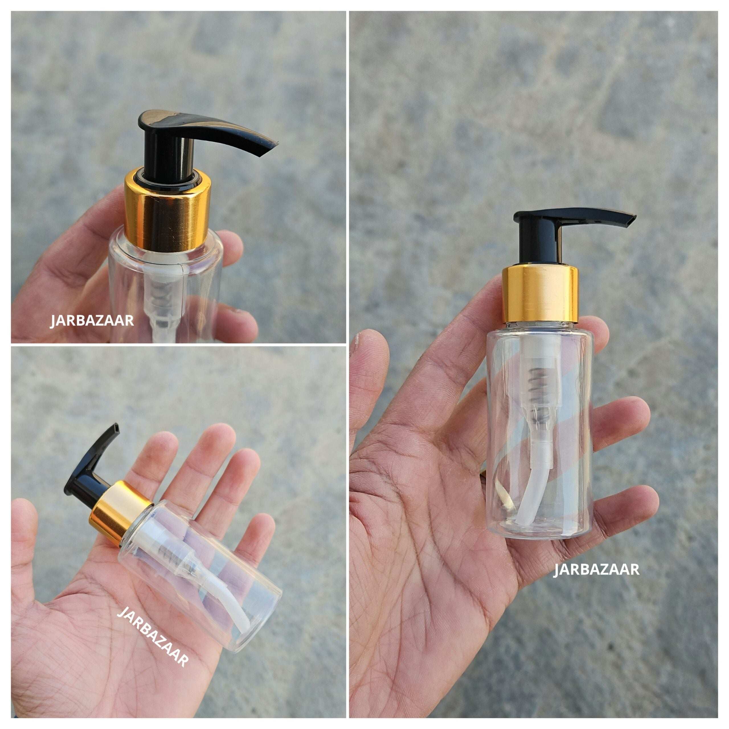 60 ML Transparent Dispenser Bottle (Golden Black/Golden White)