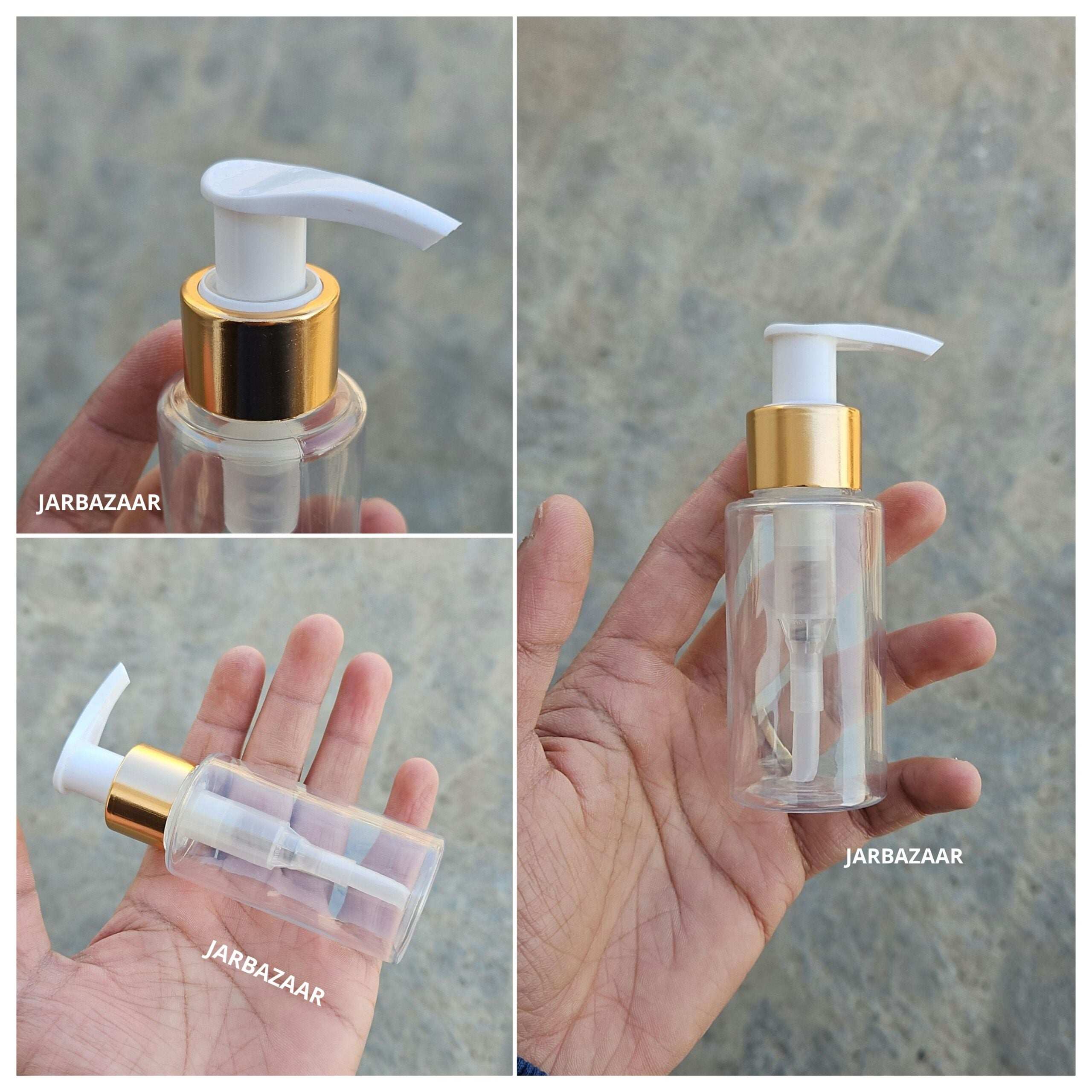 60 ML Transparent Dispenser Bottle (Golden Black/Golden White)