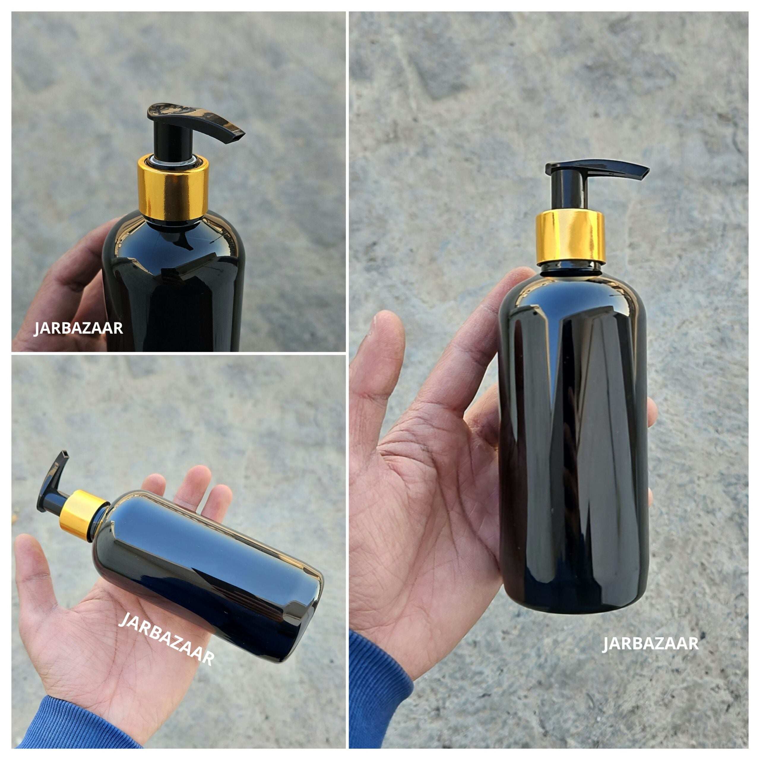 300 ML Black Boston Dispenser Bottle (Golden Black/Golden White)