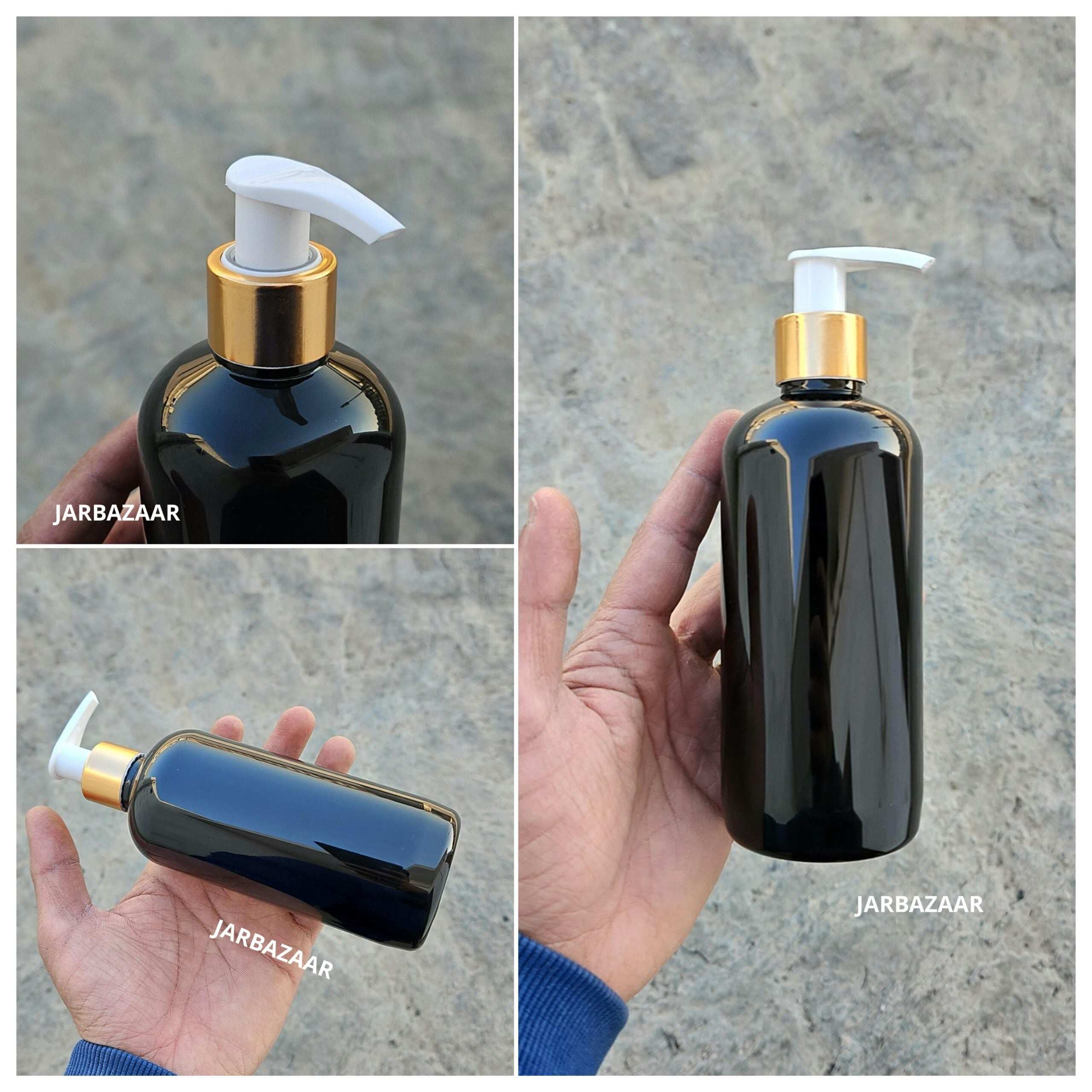 300 ML Black Boston Dispenser Bottle (Golden Black/Golden White)