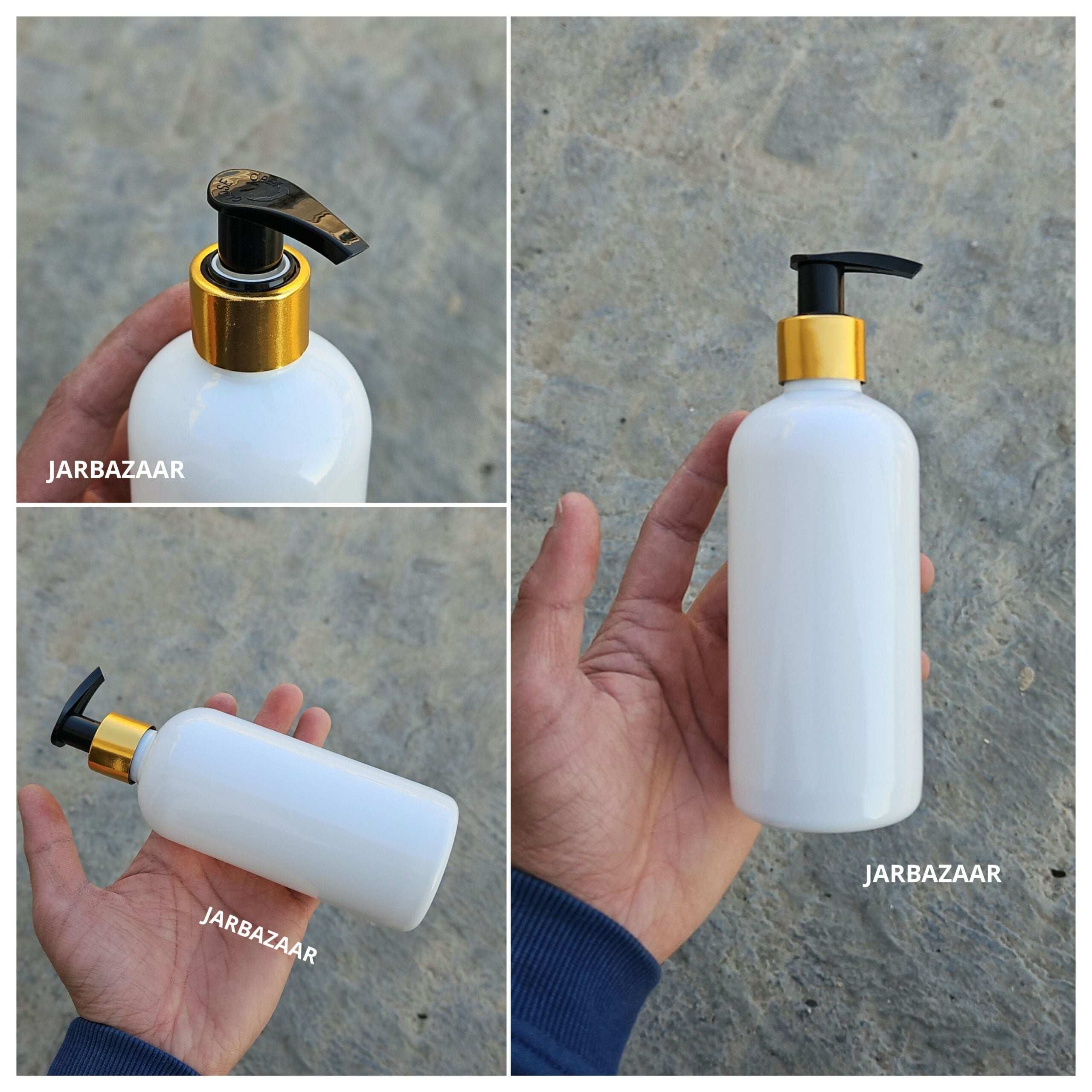 300 ML White Boston Dispenser Bottle (Golden Black/Golden White)
