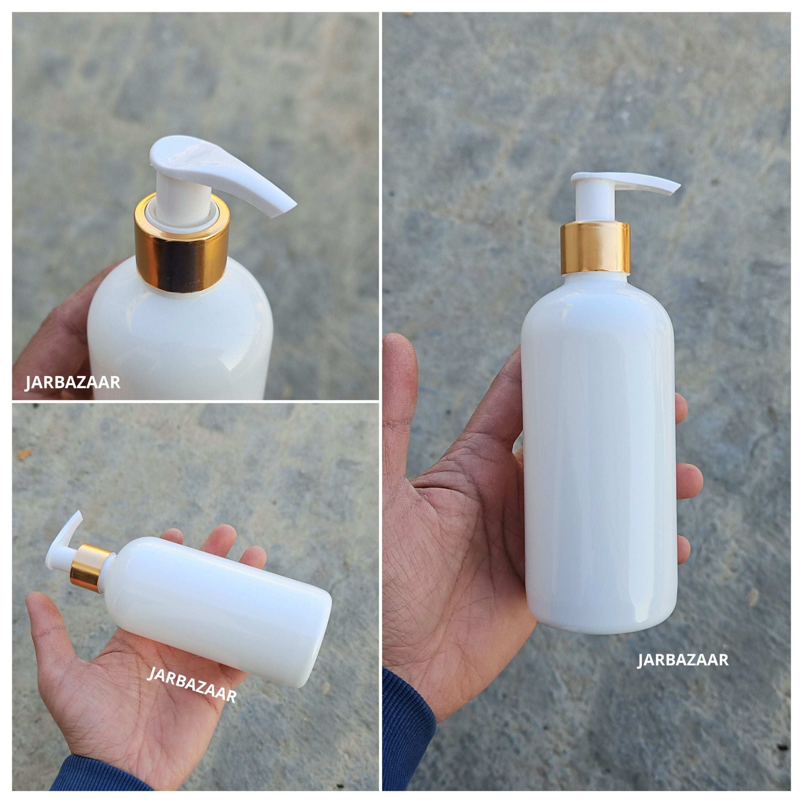 300 ML White Boston Dispenser Bottle (Golden Black/Golden White)