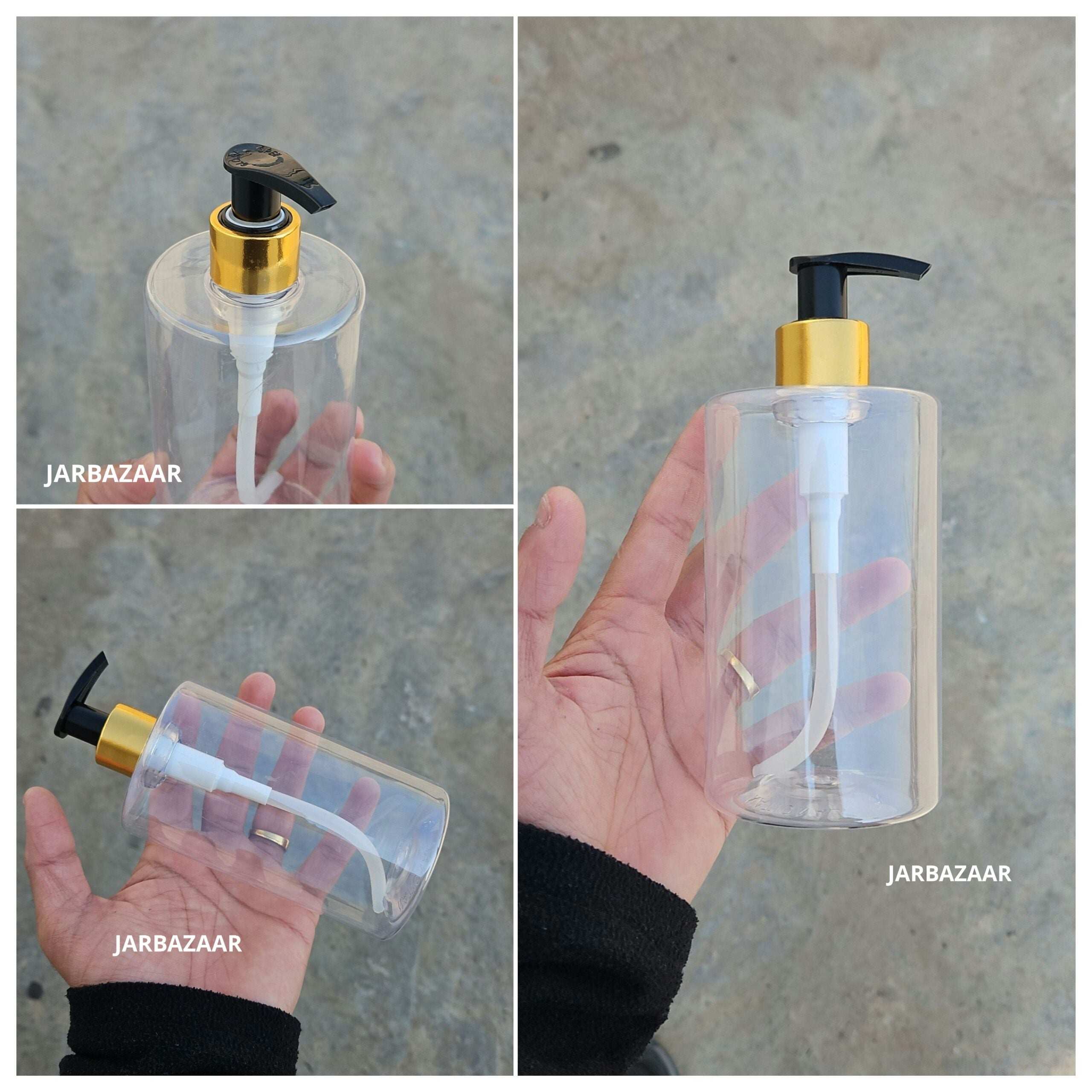 400 ML Rio Transparent Dispenser Bottle (Golden Black/Golden White)