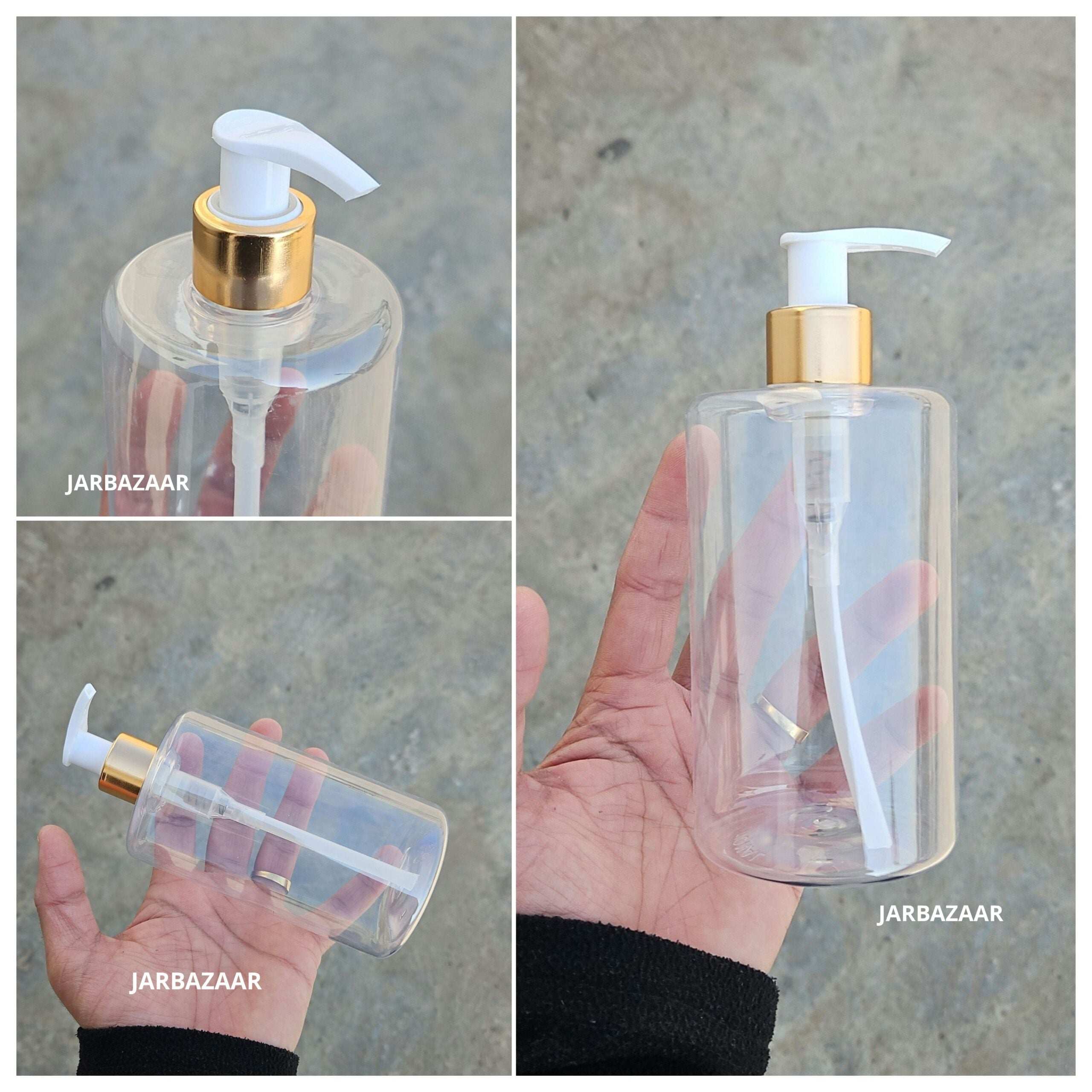 400 ML Rio Transparent Dispenser Bottle (Golden Black/Golden White)