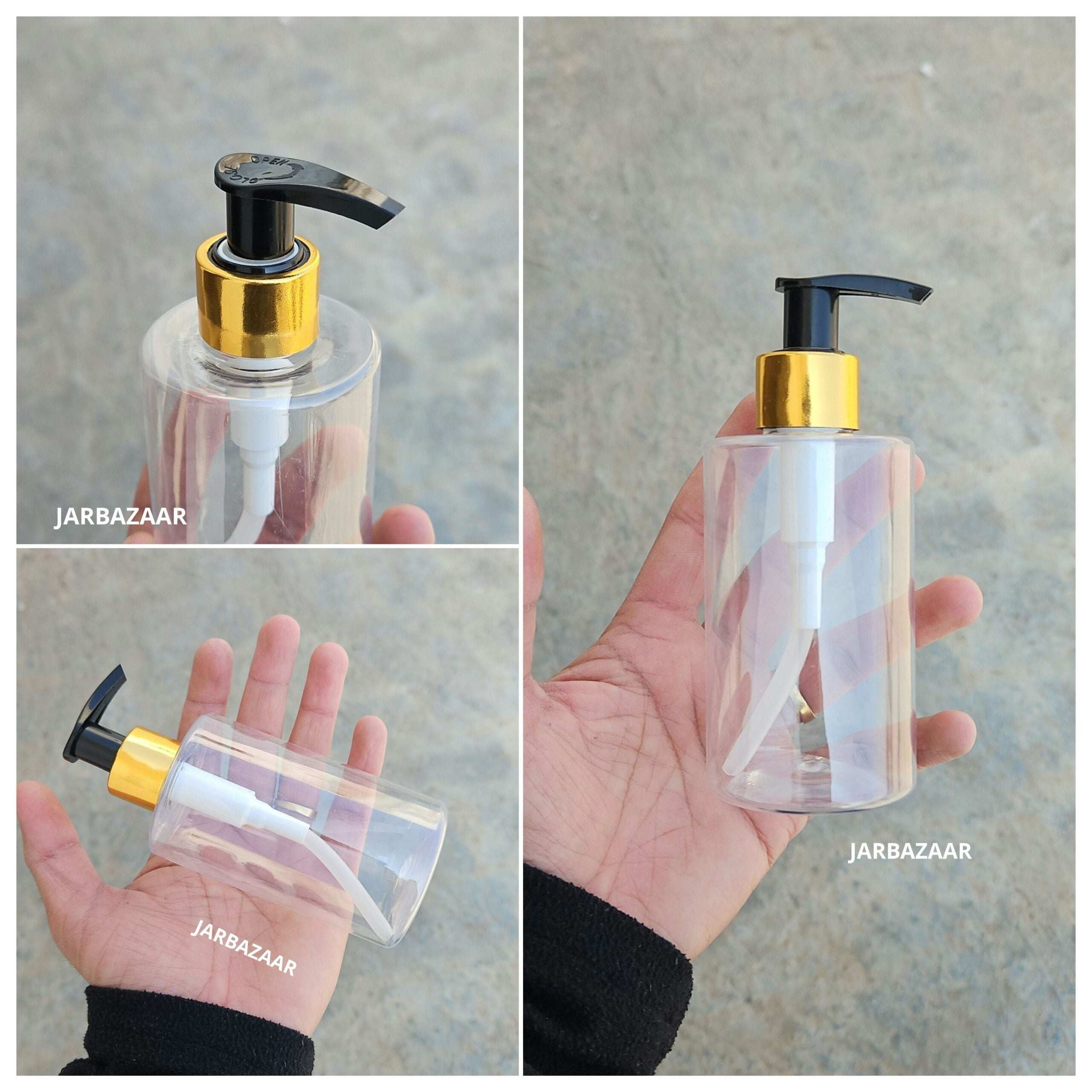 200 ML Rio Transparent Dispenser Bottle (Golden Black/Golden White)