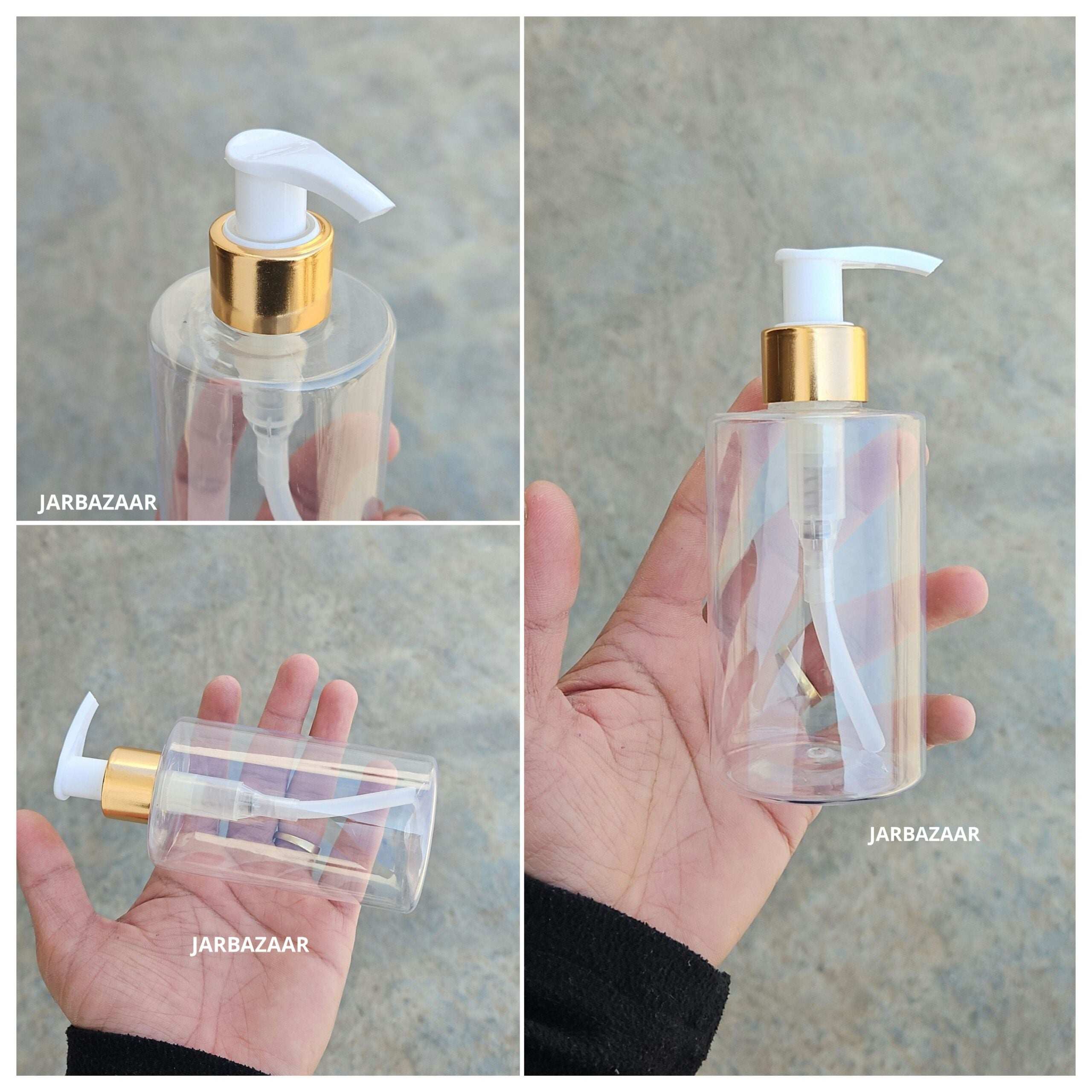 200 ML Rio Transparent Dispenser Bottle (Golden Black/Golden White)