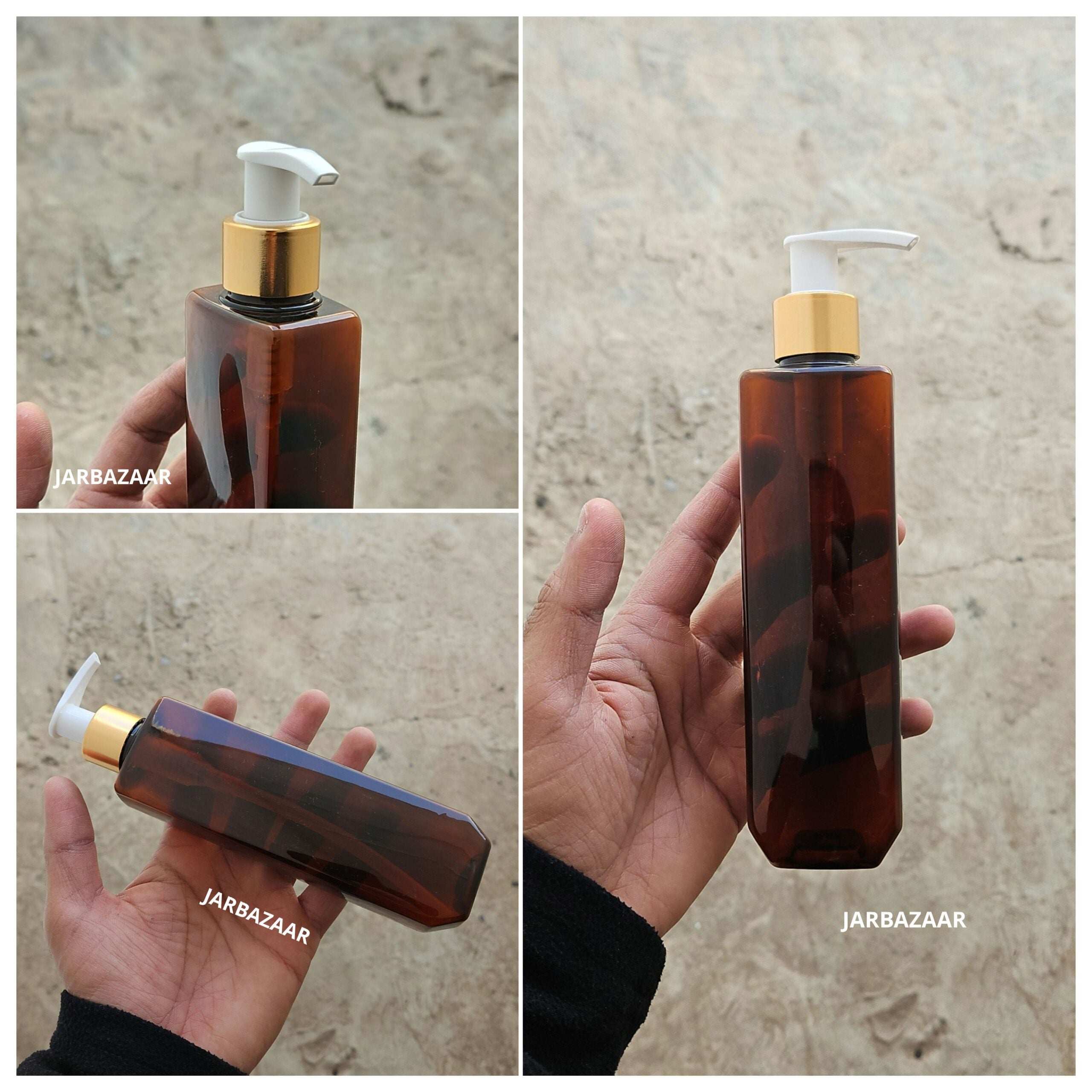 200 ML Cetra Amber Dispenser Bottle (Golden Black/Golden White)