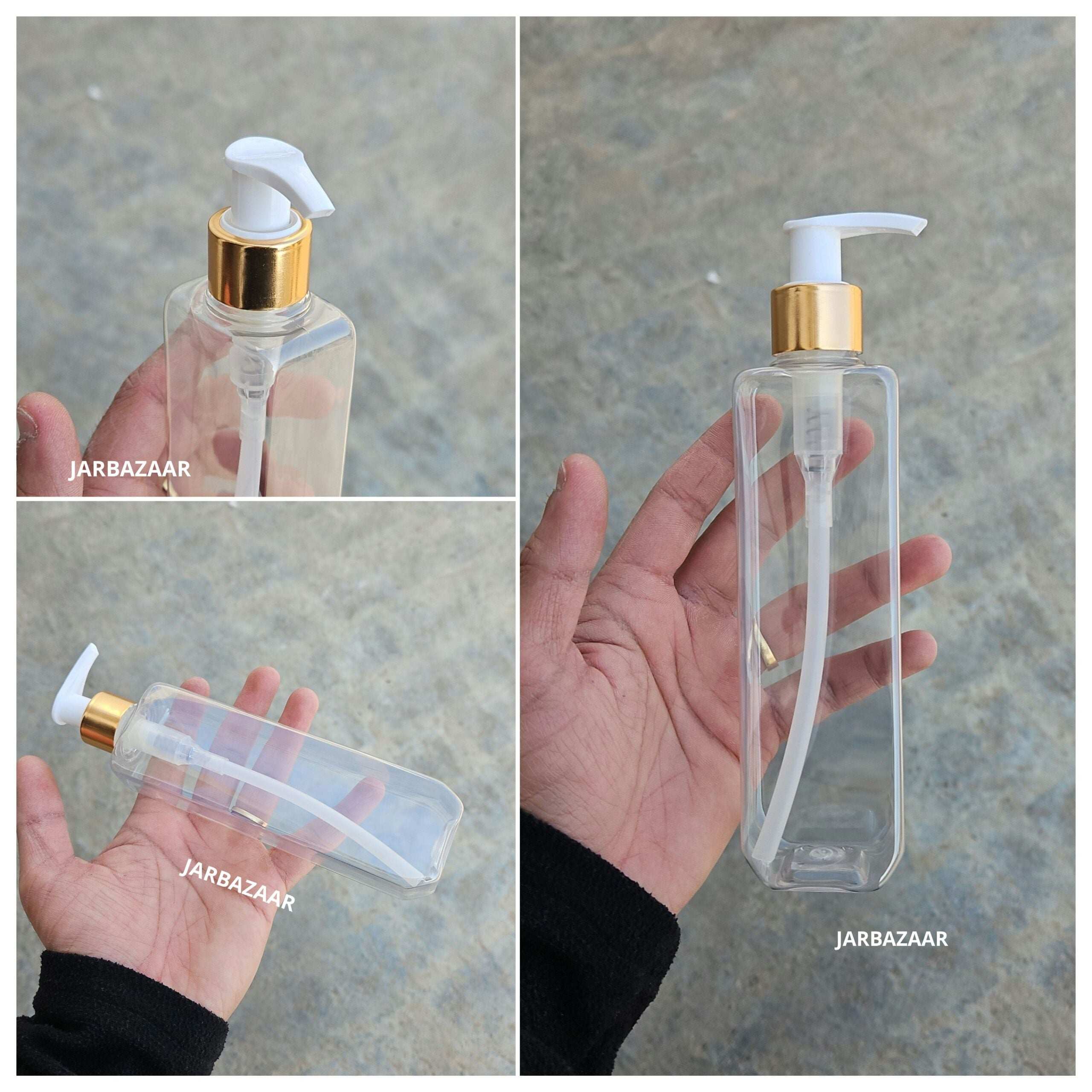 200 ML Cetra Transparent Dispenser Bottle (Golden Black/Golden White)