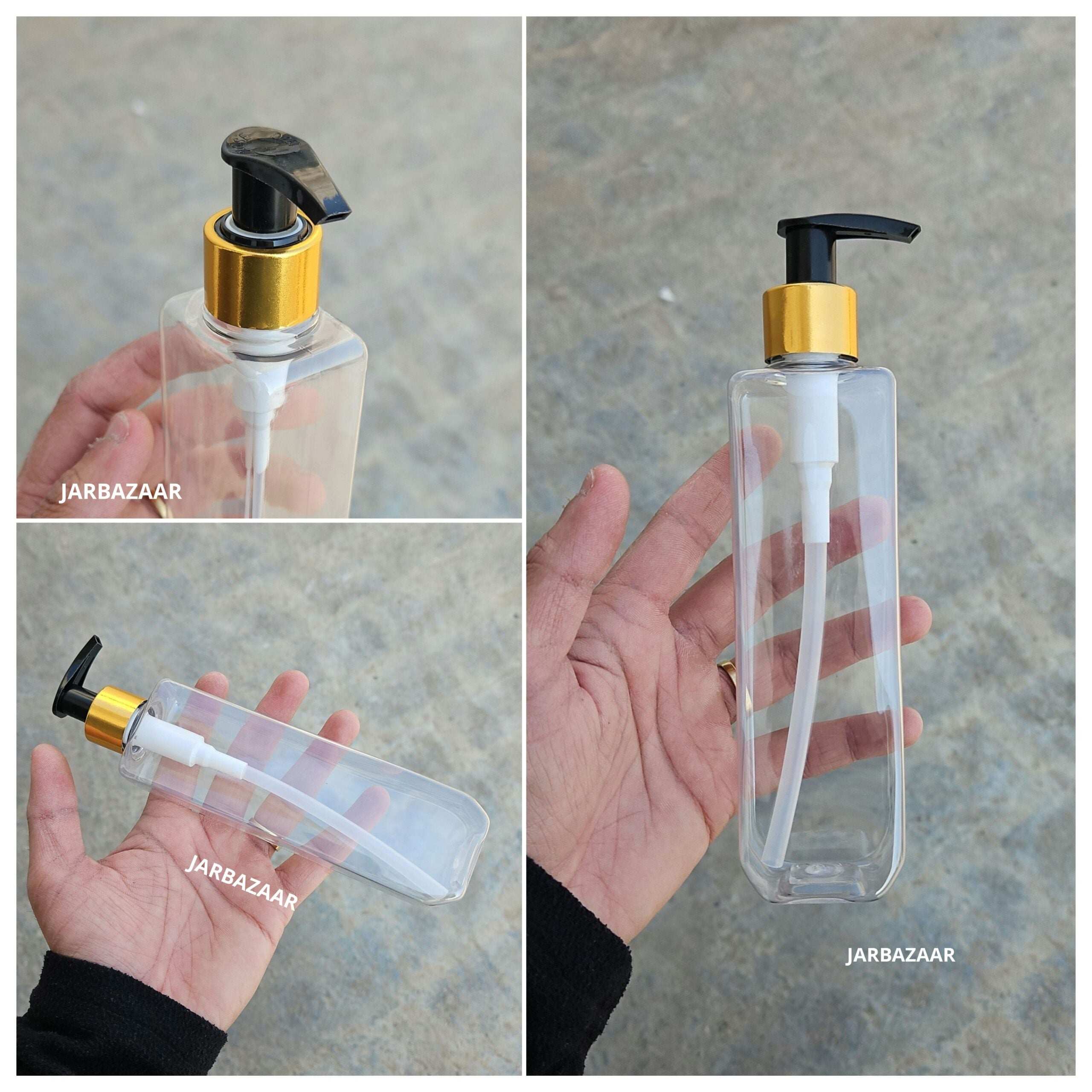 200 ML Cetra Transparent Dispenser Bottle (Golden Black/Golden White)