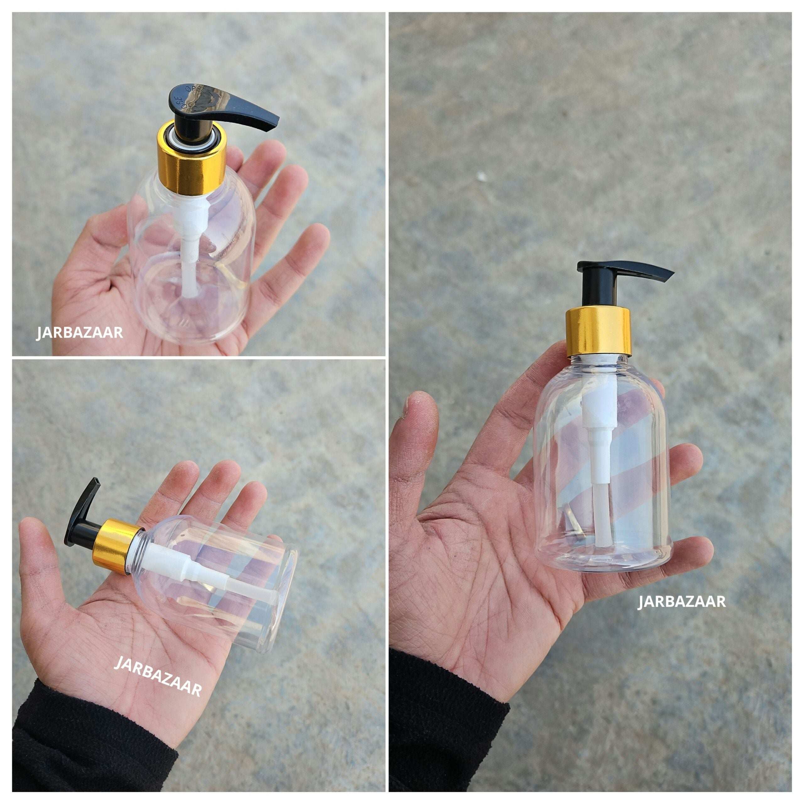 150 ML Bell Transparent Dispenser Bottle (Golden Black/Golden White)