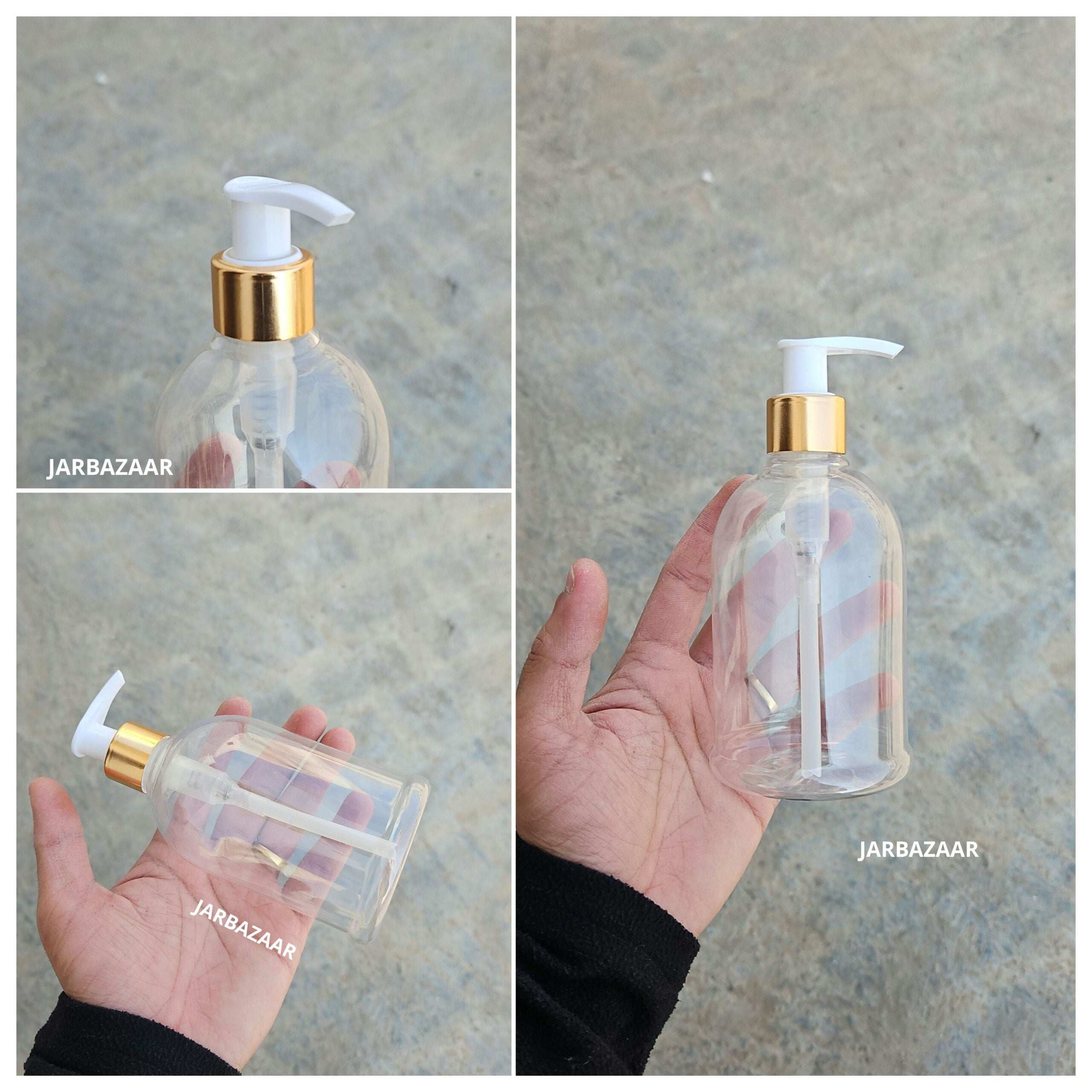 300 ML Bell Transparent Dispenser Bottle (Golden Black/Golden White)