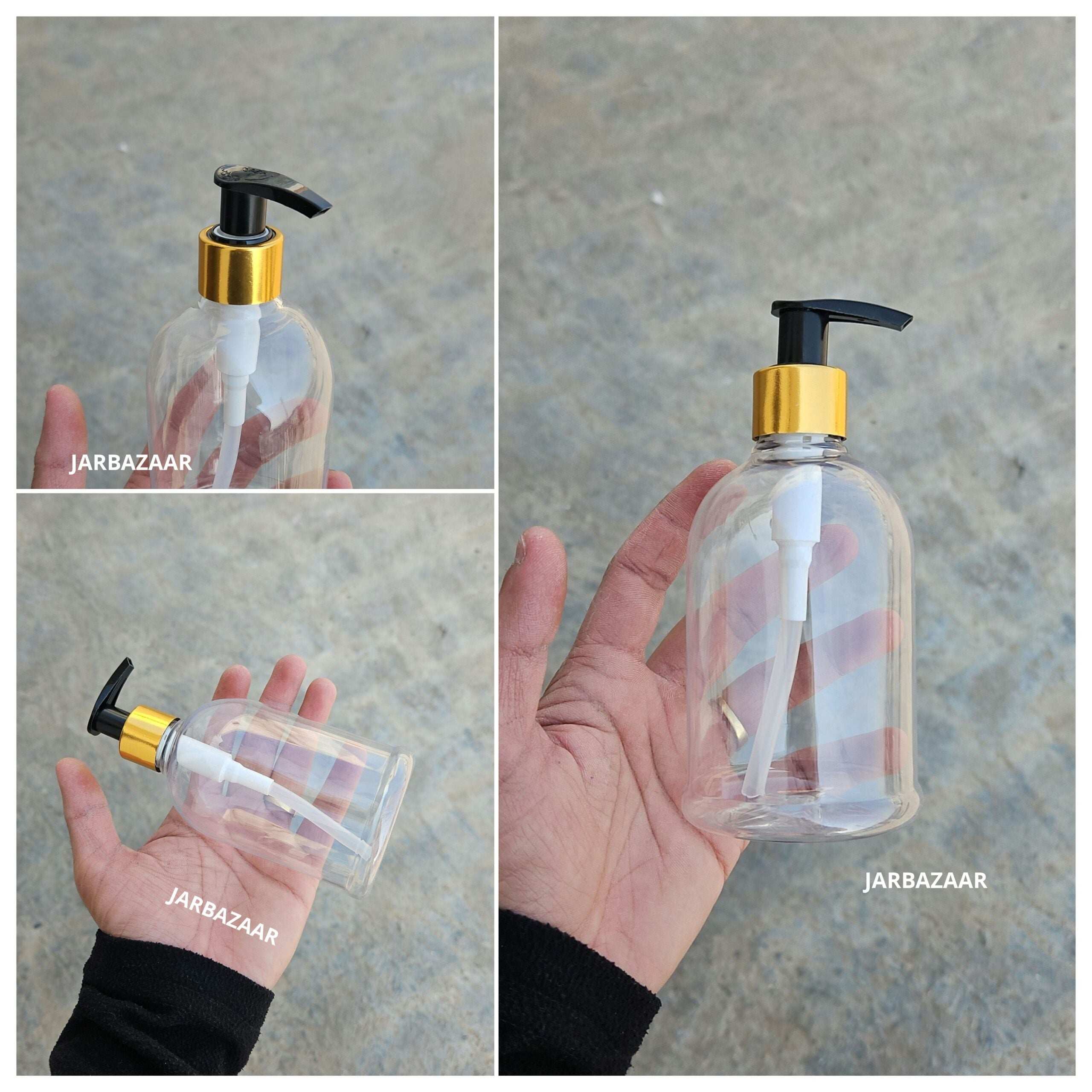 300 ML Bell Transparent Dispenser Bottle (Golden Black/Golden White)