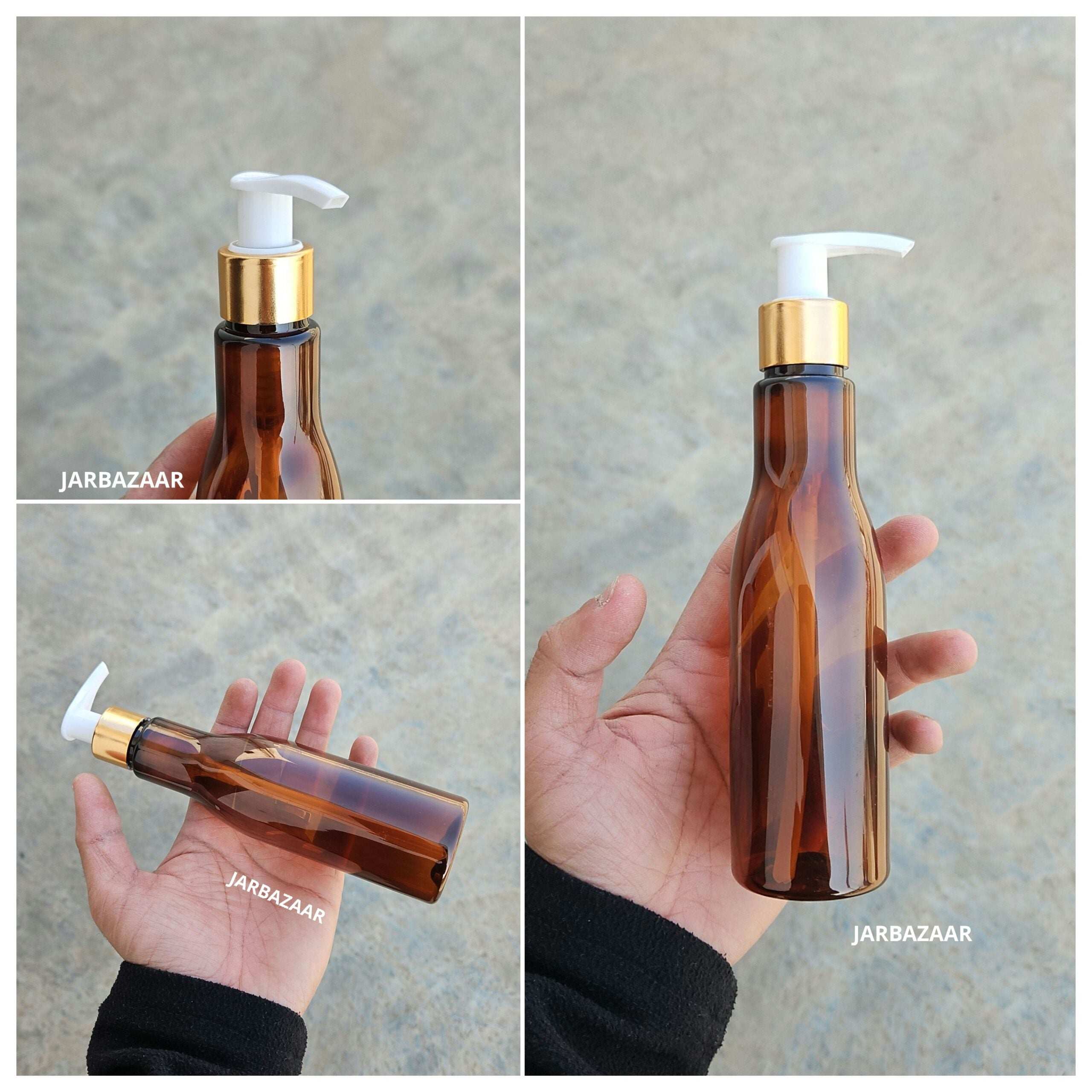 200 ML Asta Amber Dispenser Bottle (Golden Black/Golden White)