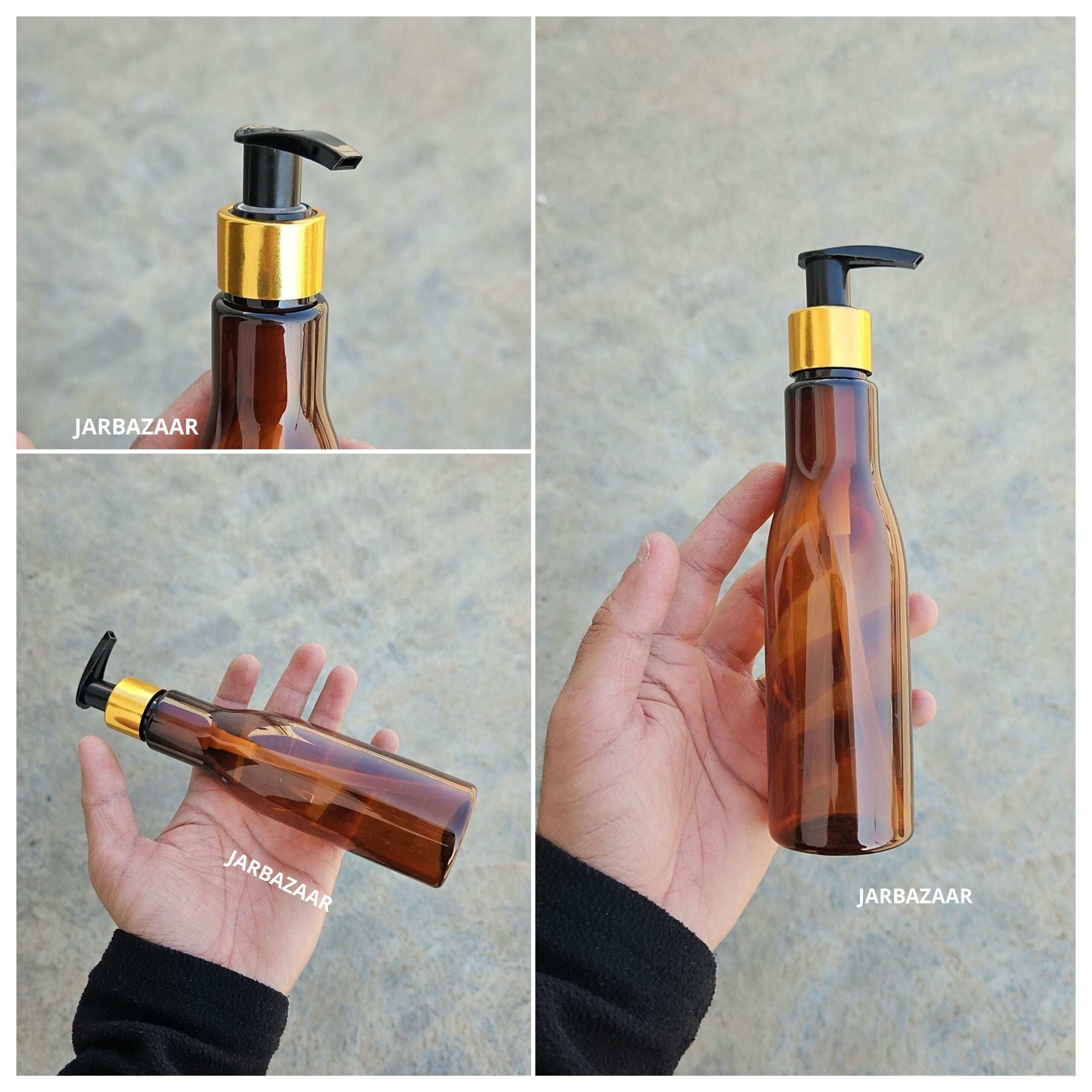 200 ML Asta Amber Dispenser Bottle (Golden Black/Golden White)