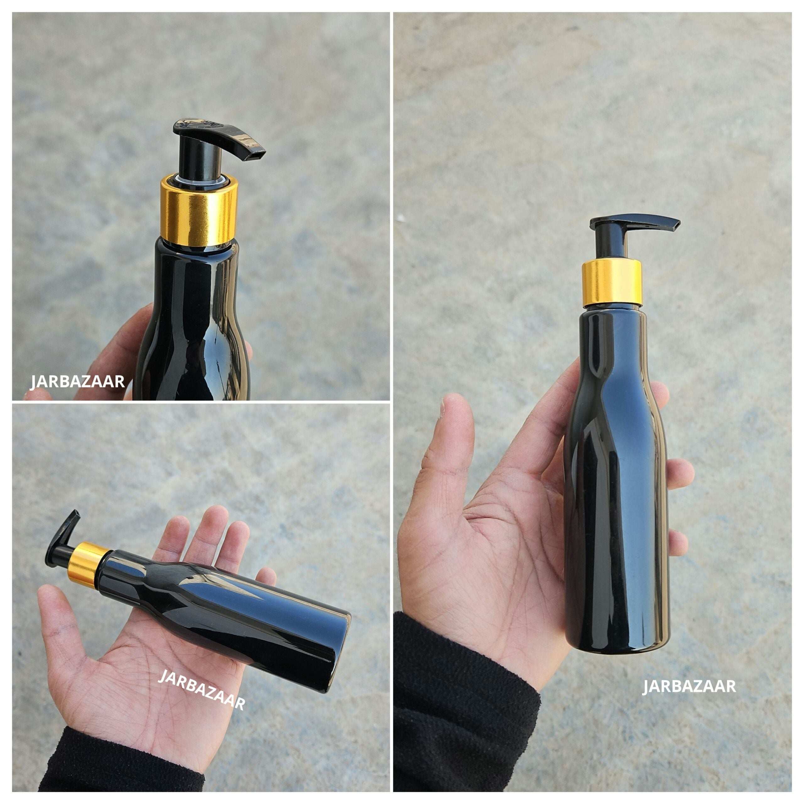 200 ML Asta Black Dispenser Bottle (Golden Black/Golden White)
