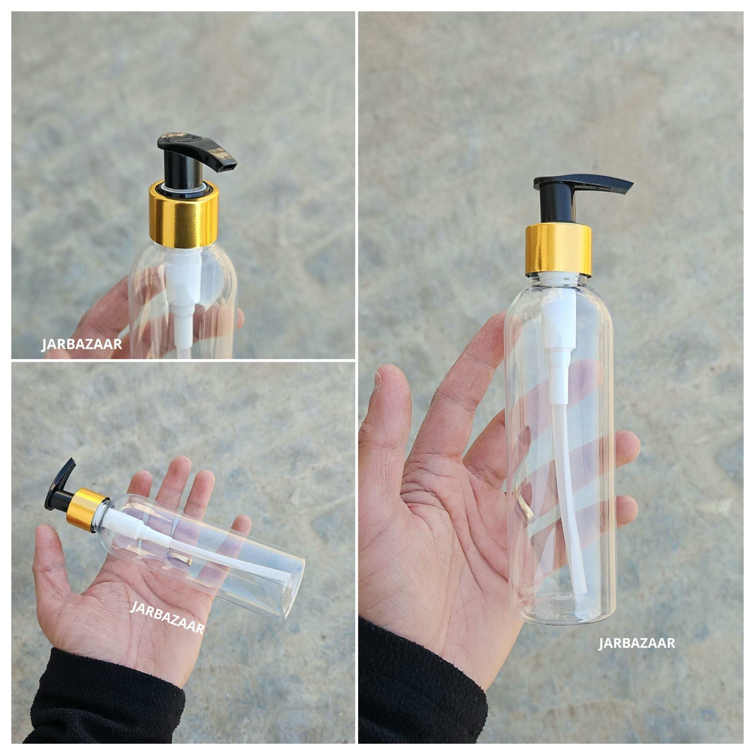 200 ML Avon Transparent Dispenser Bottle (Golden Black/Golden White)