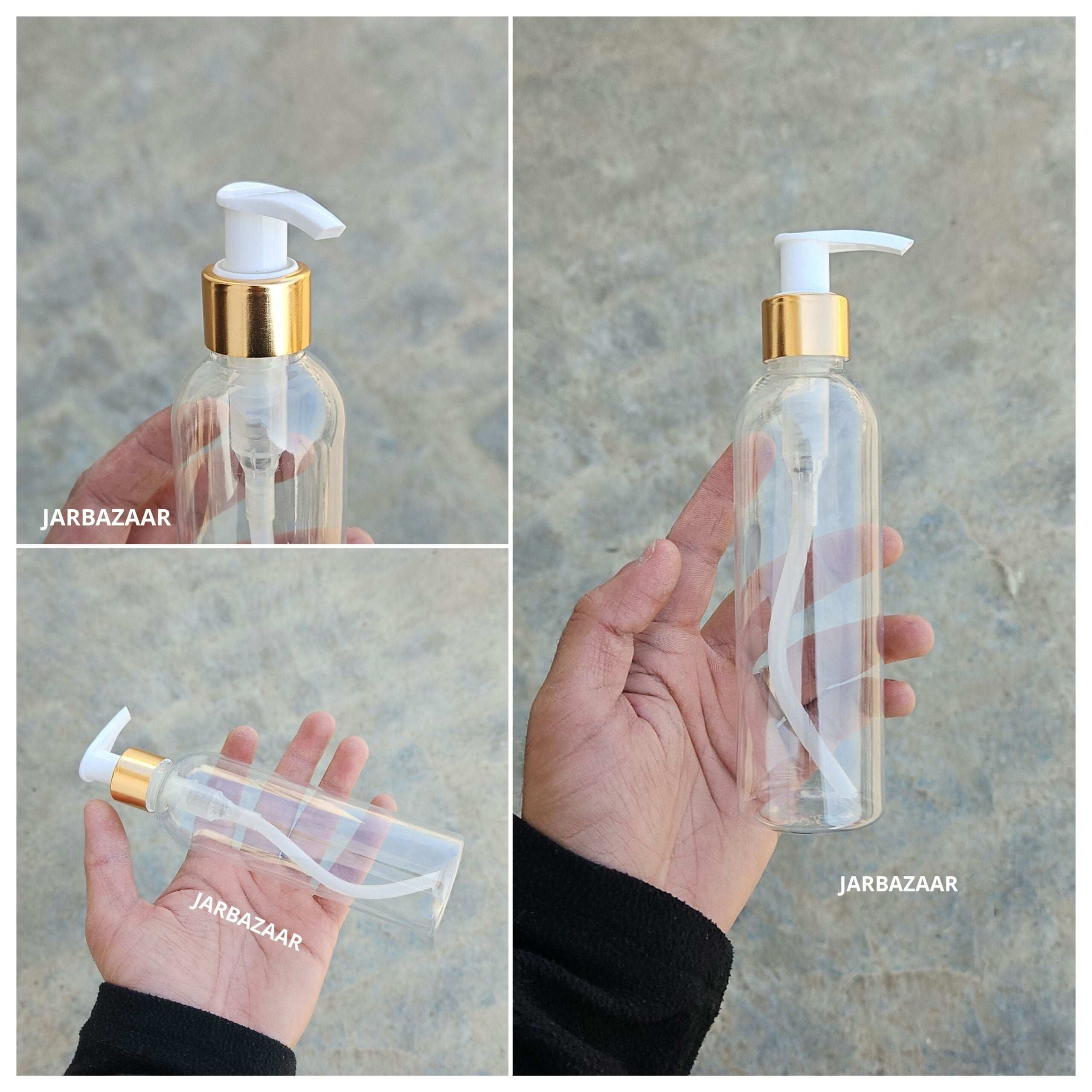 200 ML Avon Transparent Dispenser Bottle (Golden Black/Golden White)