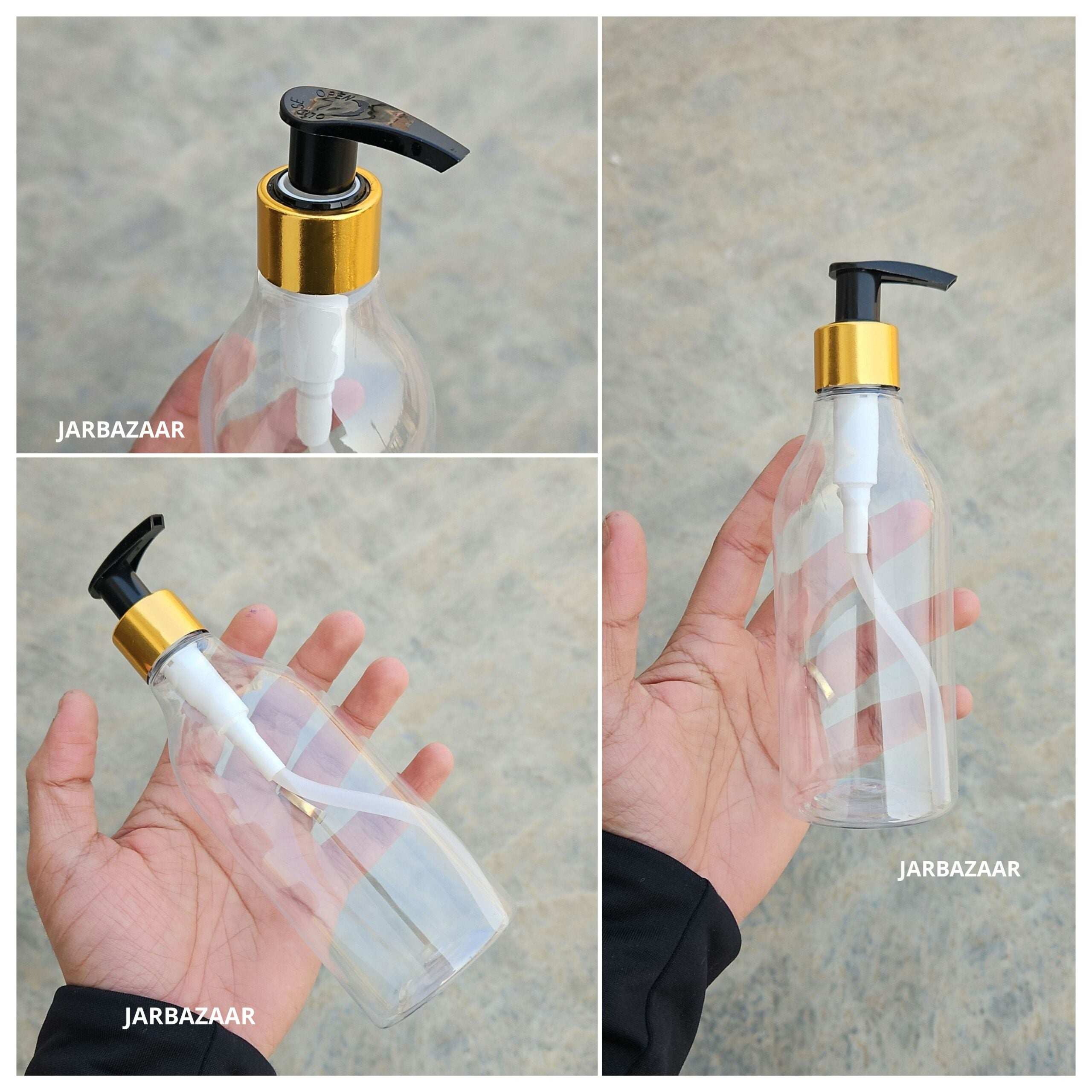 300 ML Nutri Transparent Dispenser Bottle (Golden Black/Golden White)