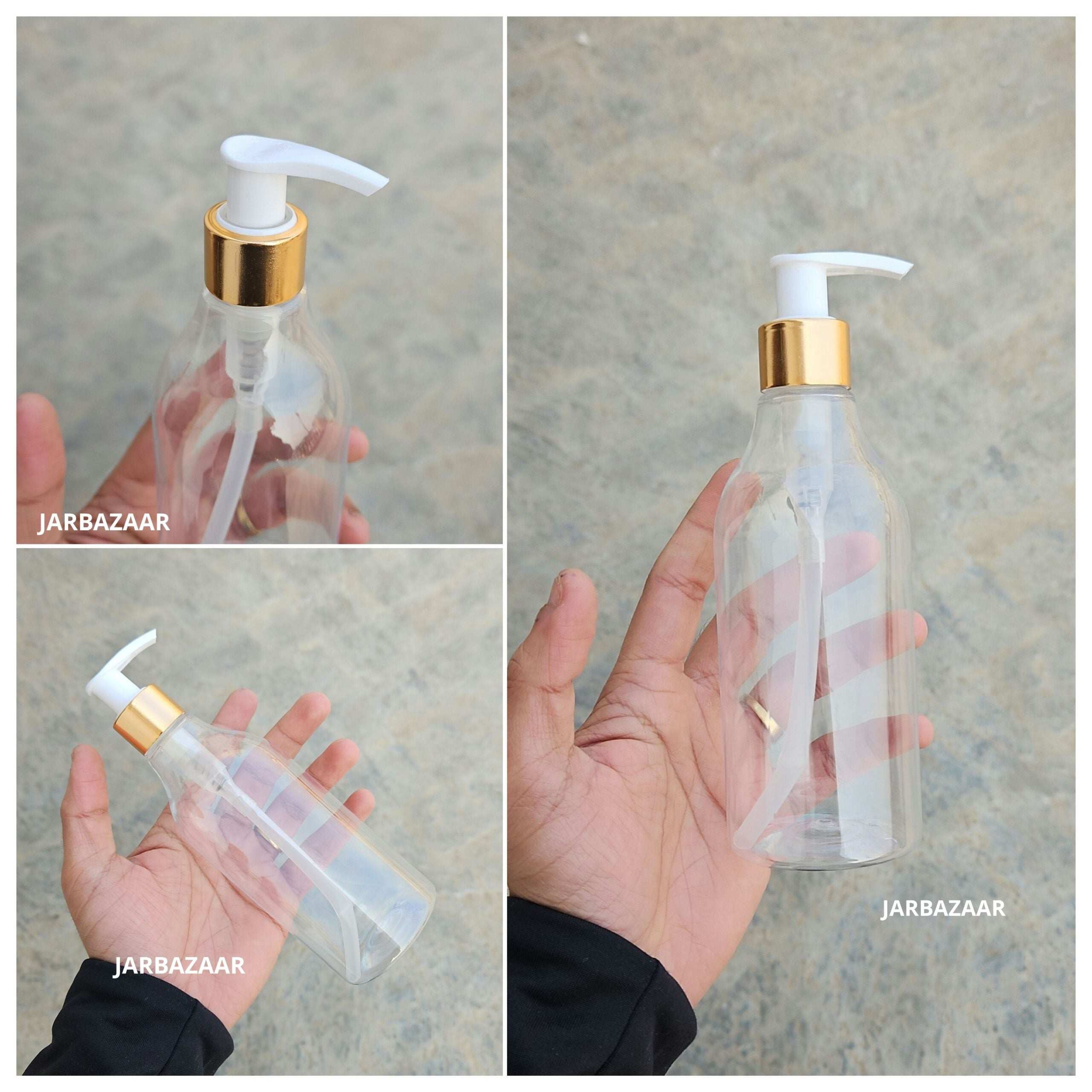 300 ML Nutri Transparent Dispenser Bottle (Golden Black/Golden White)
