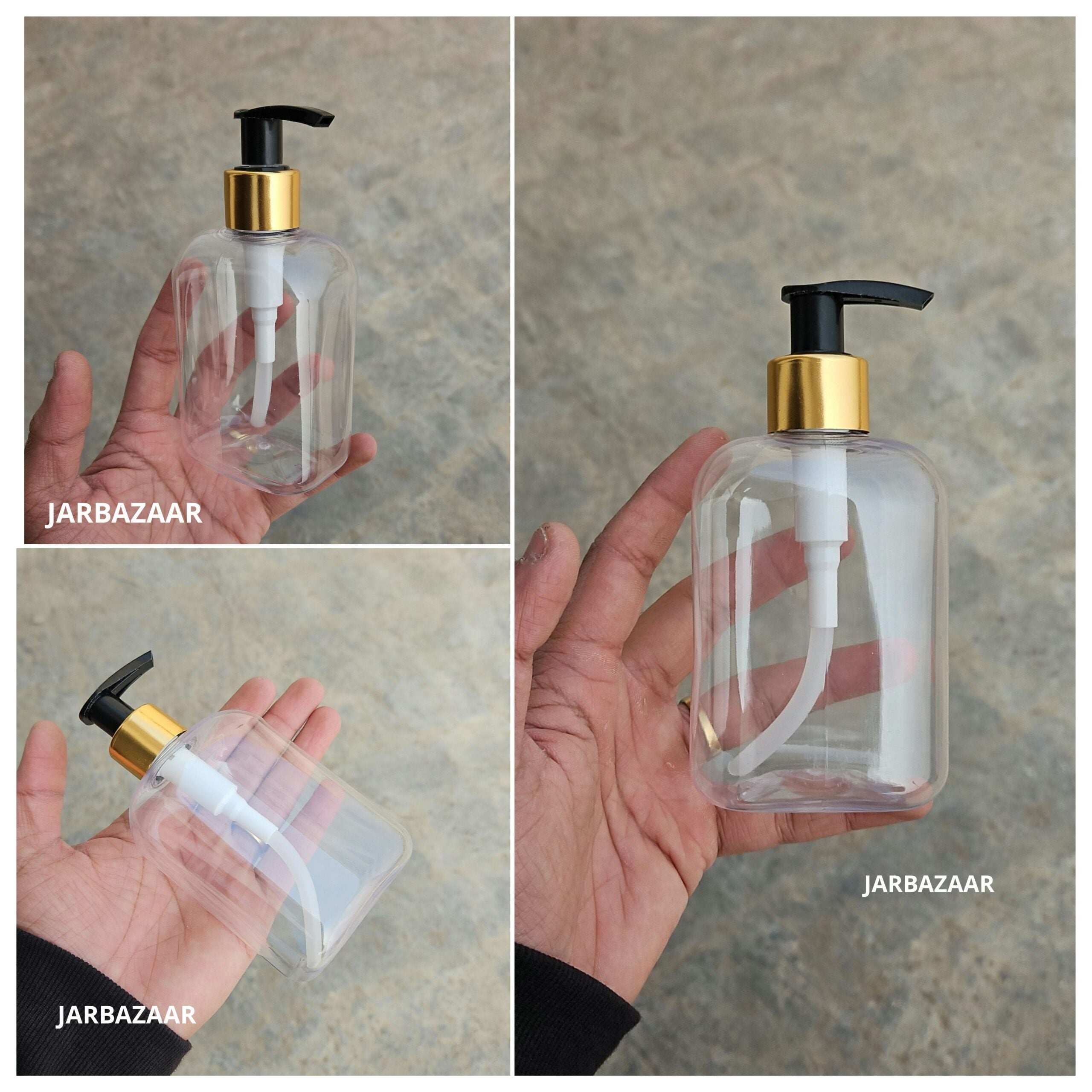 250 ML Square Dispenser Bottle (Golden Black/Golden White)