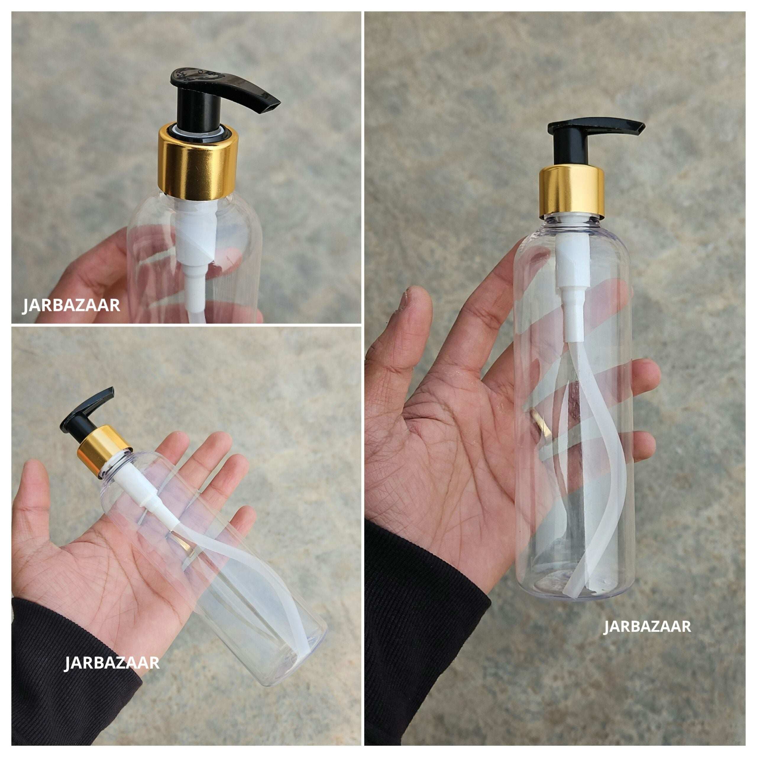 250 ML Avon Transparent Dispenser Bottle (Golden Black/Golden White)
