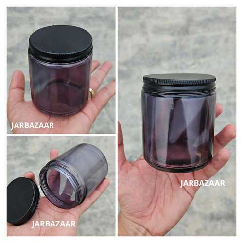 200 ML Multicolour Glass Jar (With Black Aluminium Cap)