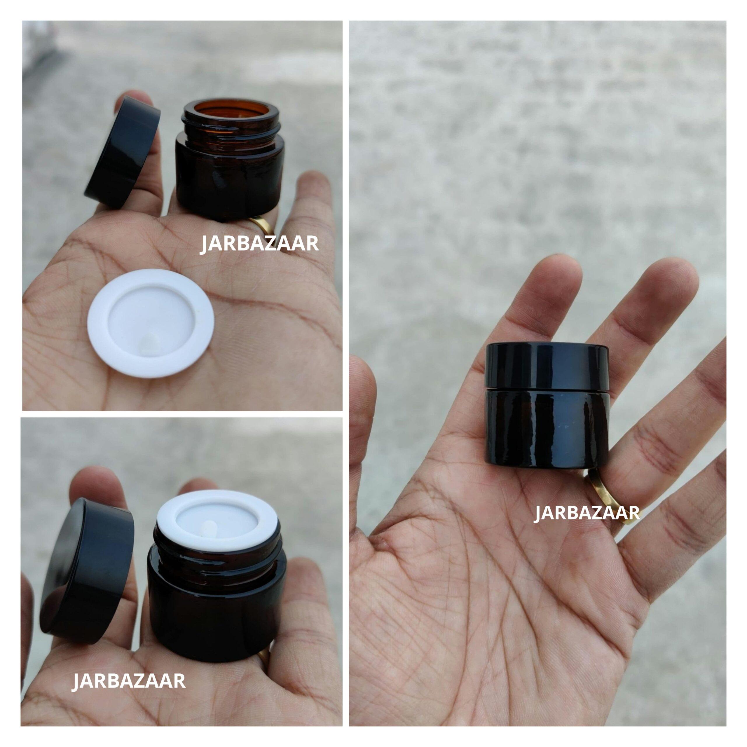 10 Gram Amber Glass Jar (Black Cap)