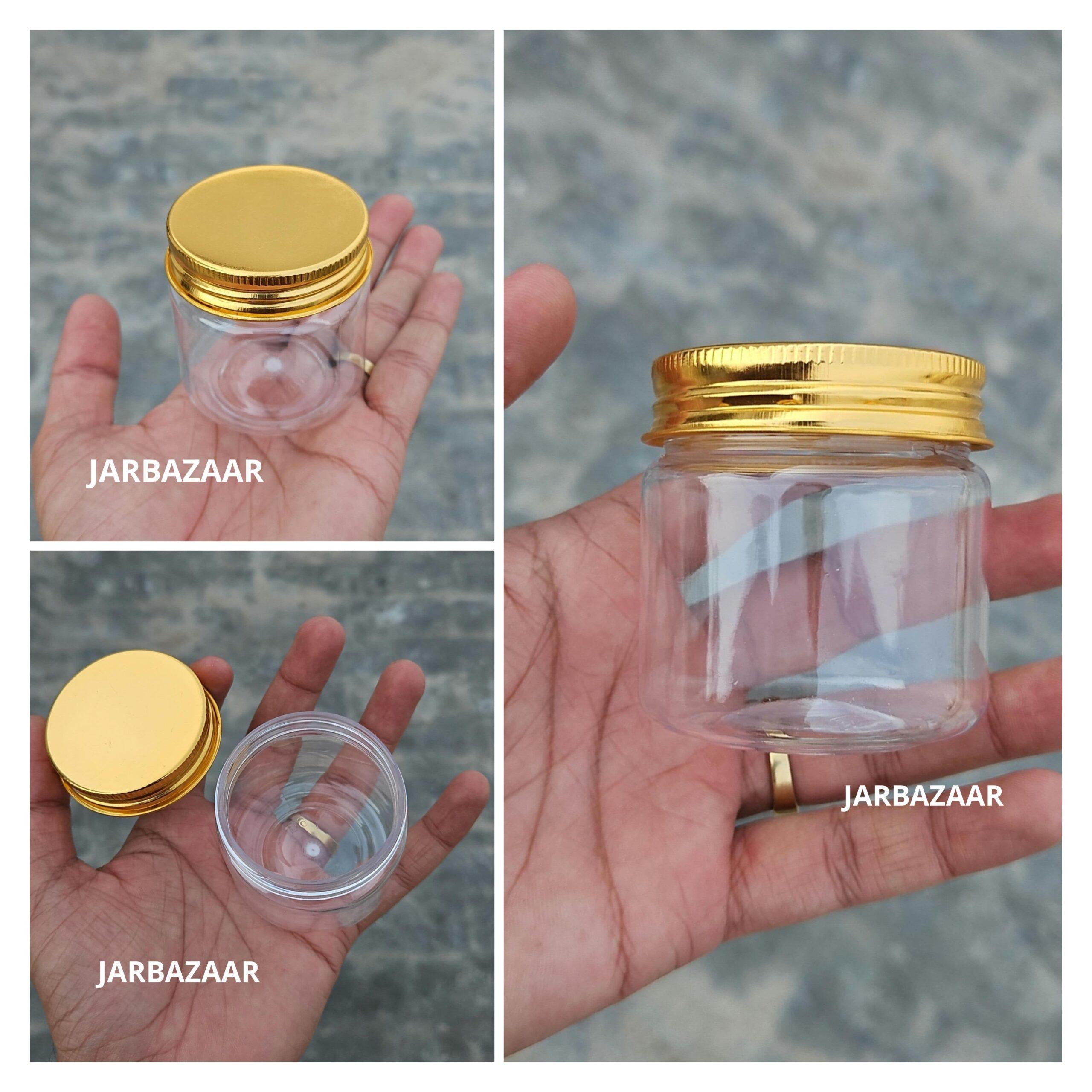 100 ML Round Pet Jar ( With Metal Caps )