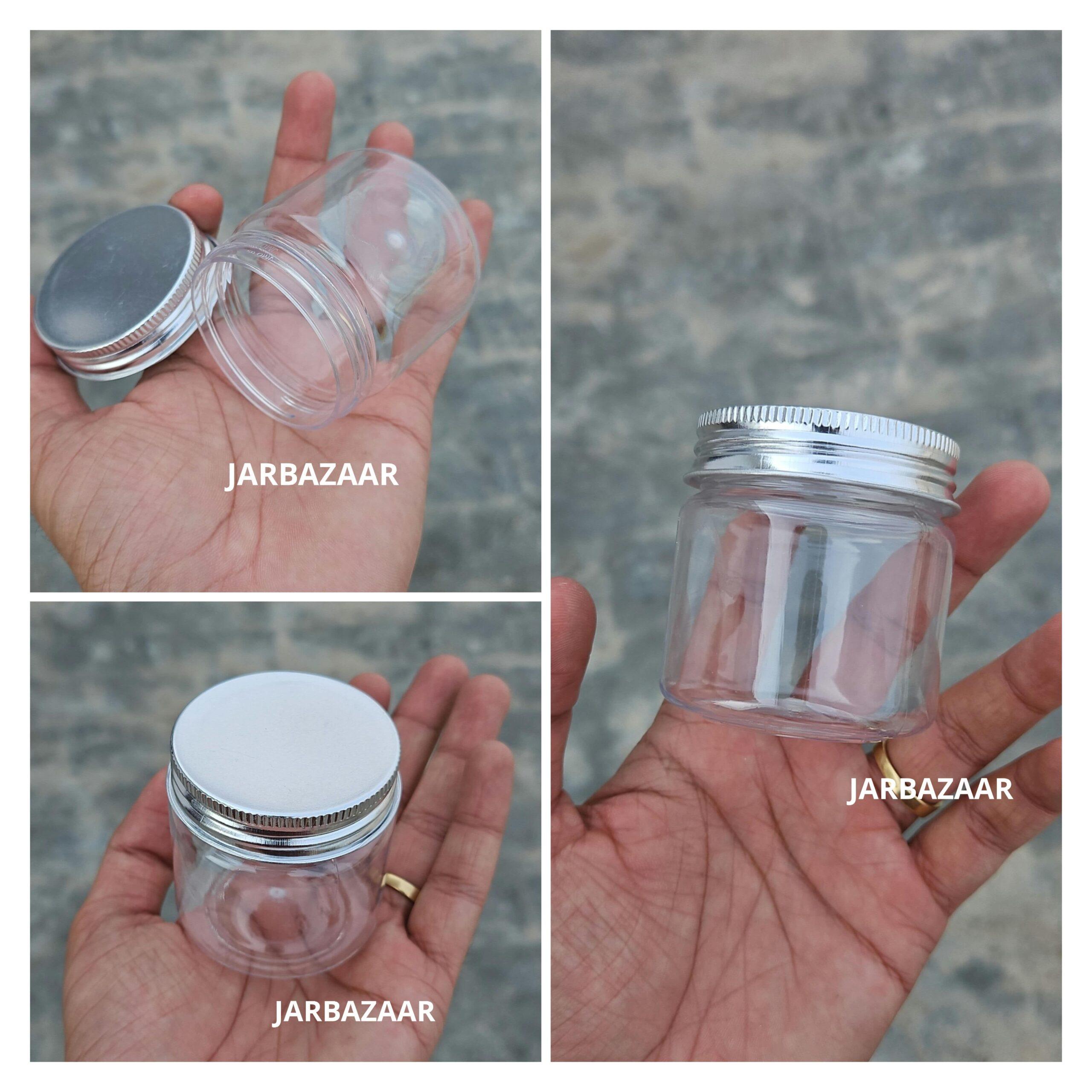 100 ML Round Pet Jar ( With Metal Caps )
