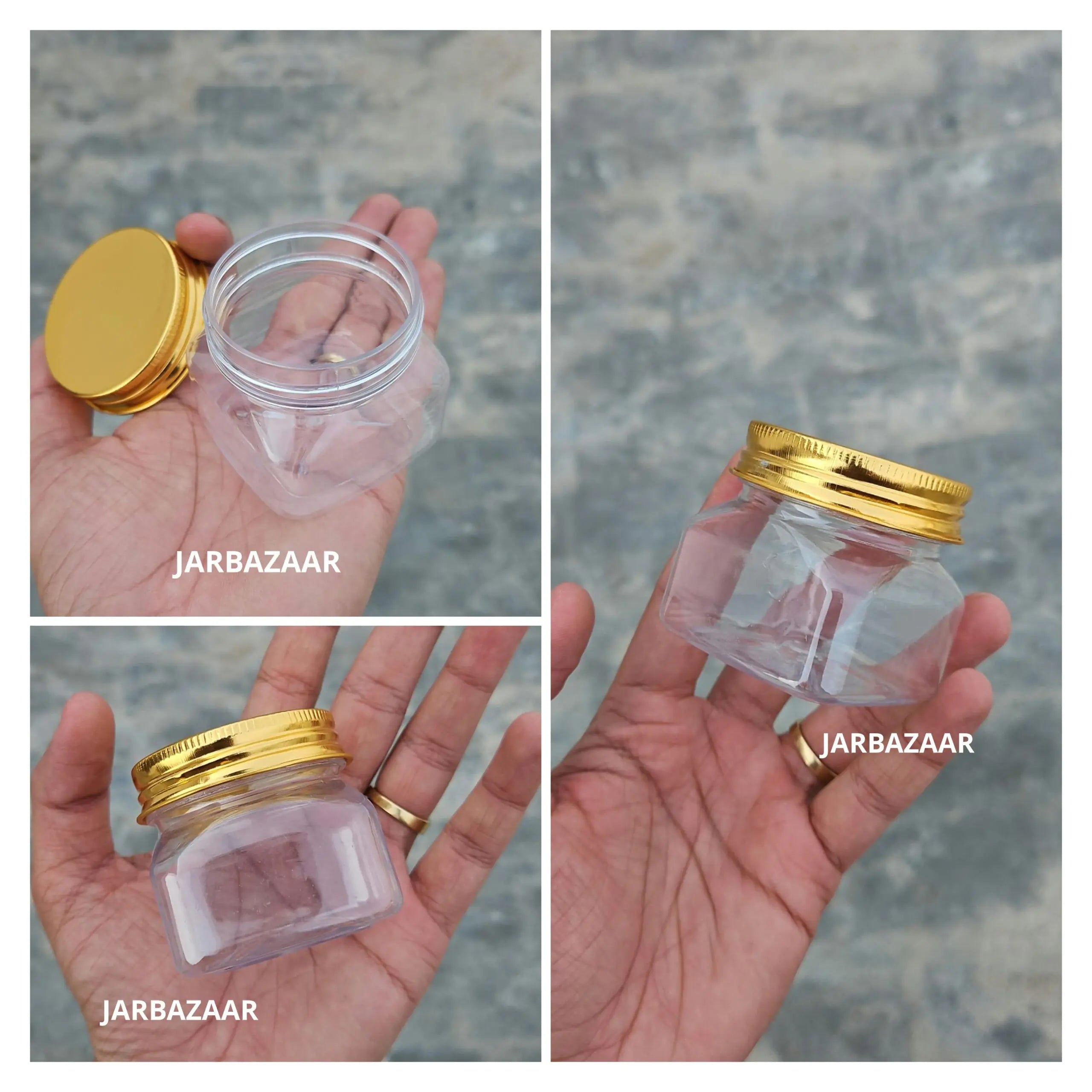 100 ML Square Pet Jar ( With Metal Caps )