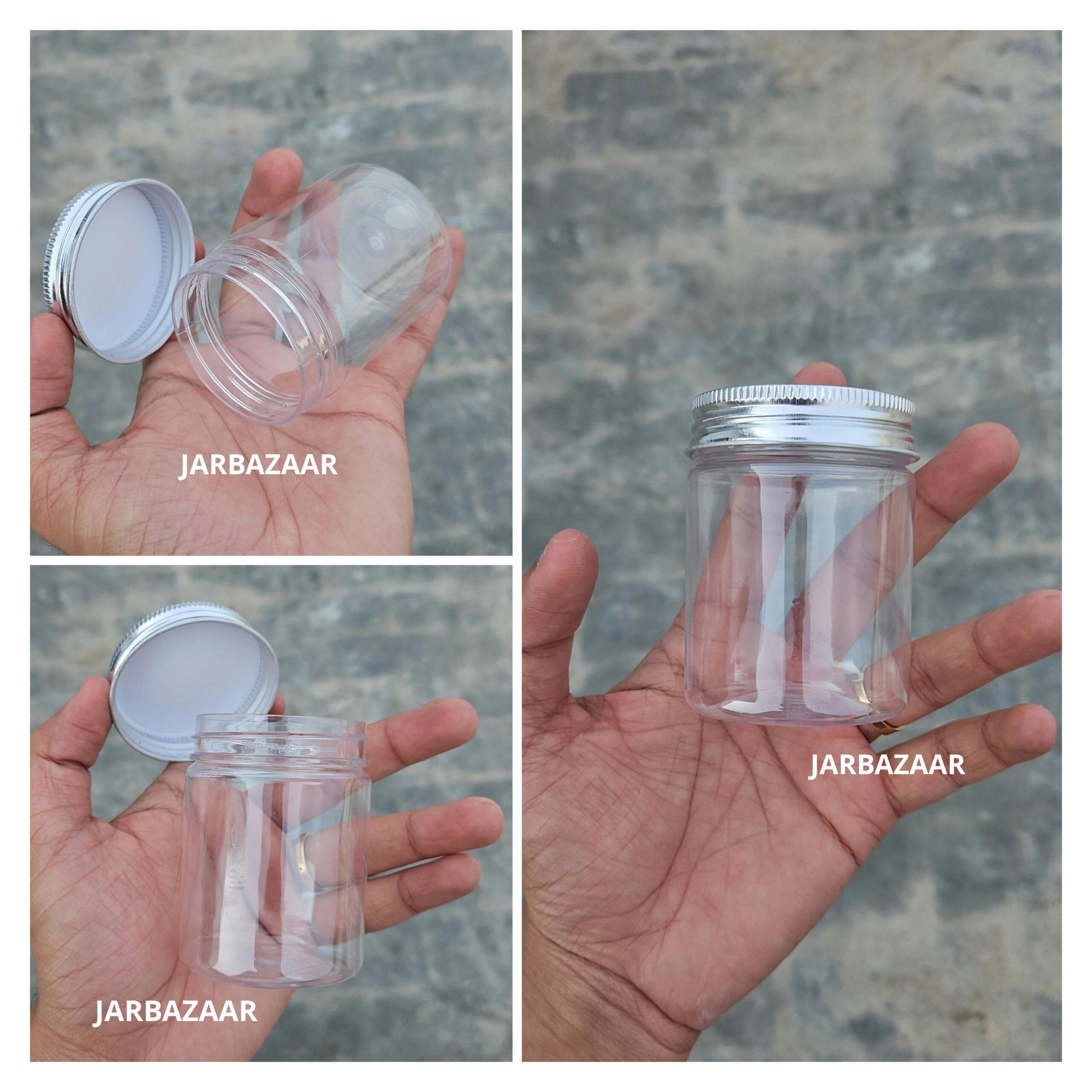 150 ML Long Pet Jar ( With Metal Caps )