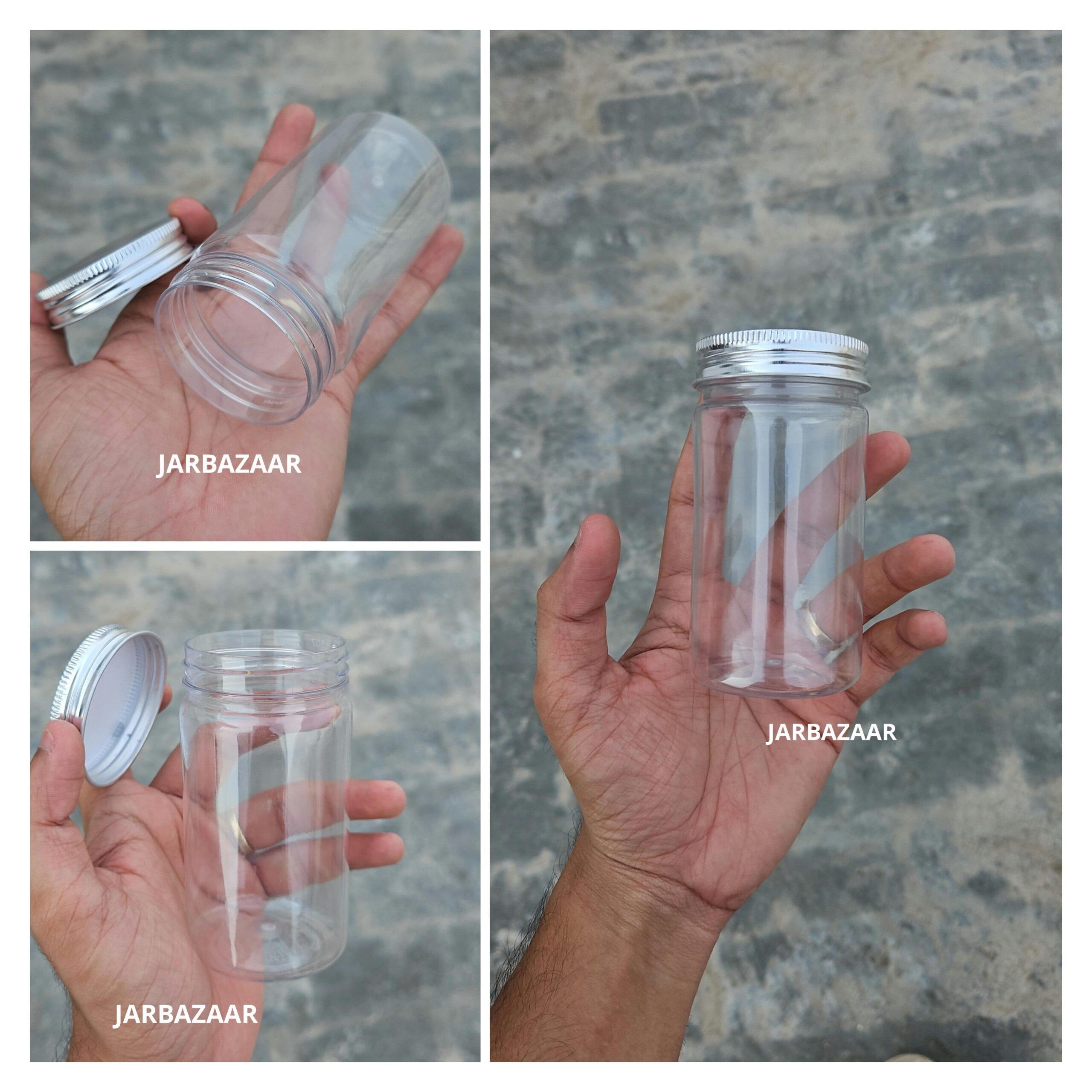 200 ML Long Pet Jar ( With Metal Caps )
