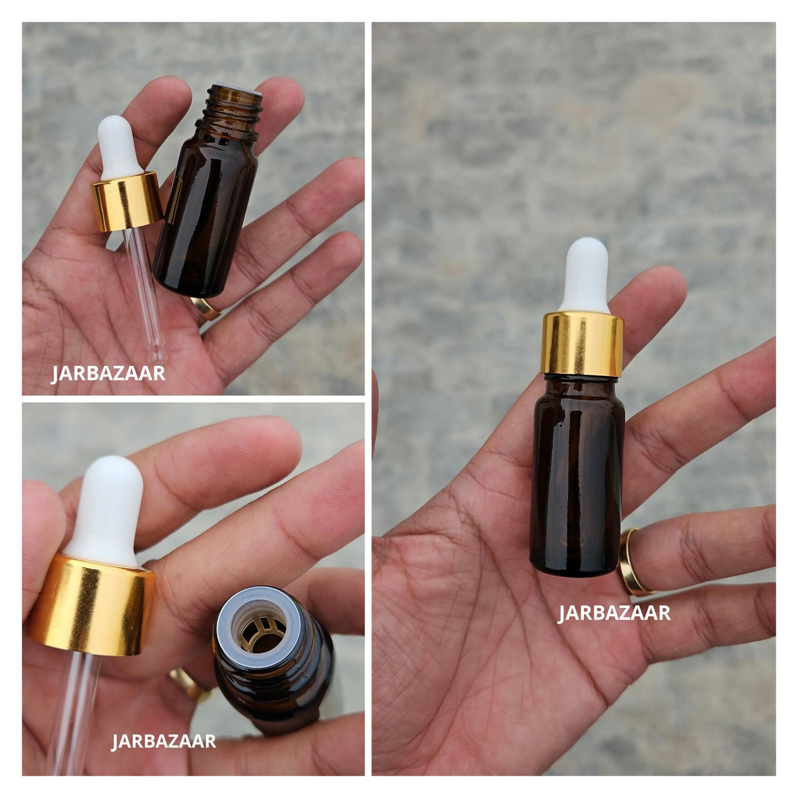 10 ML Amber Glass Dropper Bottles
