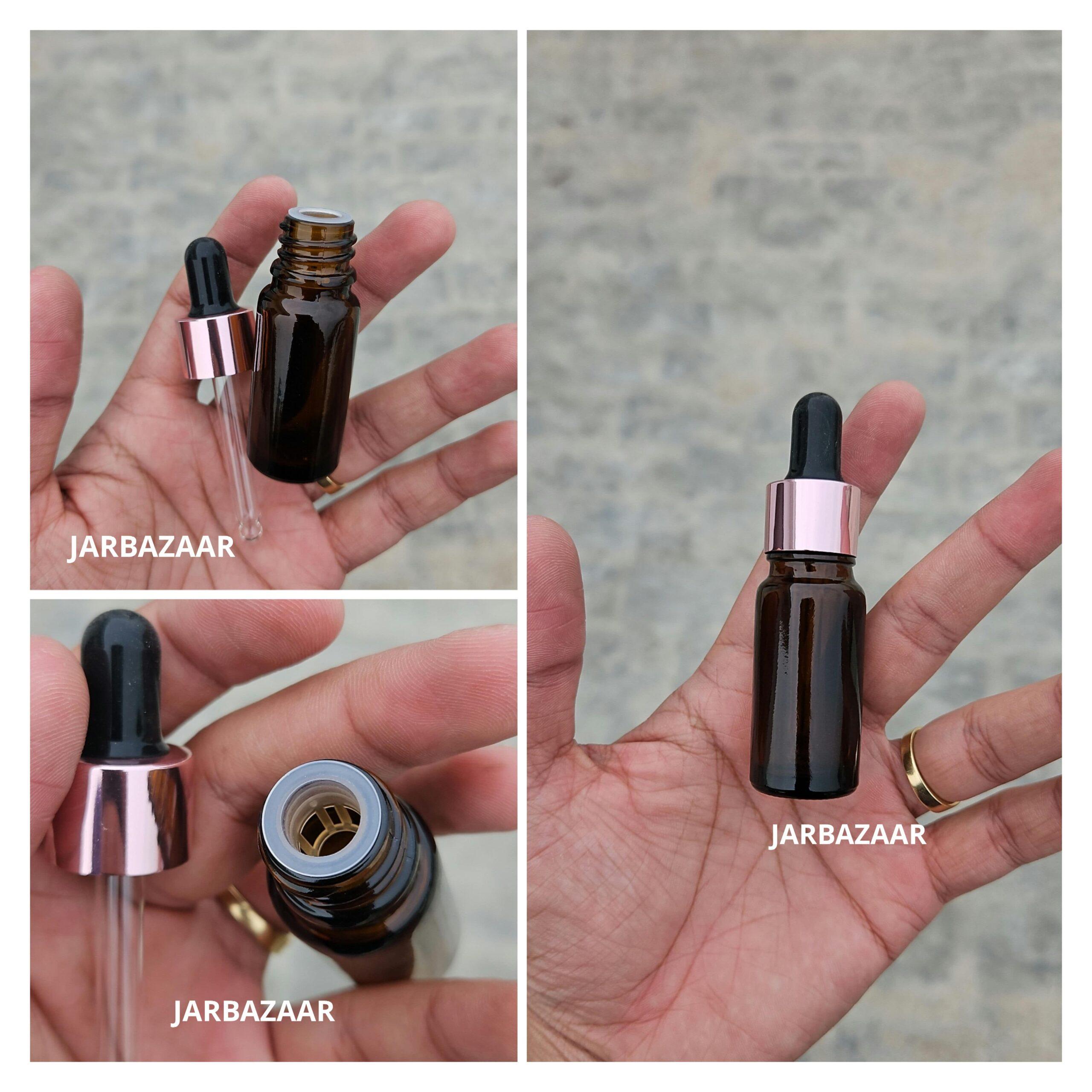 10 ML Amber Glass Dropper Bottles